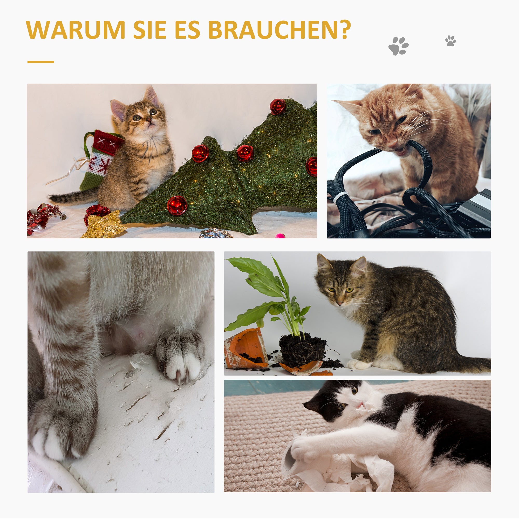 PawHut 2er Kratzmatte Kratzschutz Sofa Sisal Kratzteppich für Katze Sessel Couch Katzenkratzmatte Grau 130 x 45 x 0,3 cm