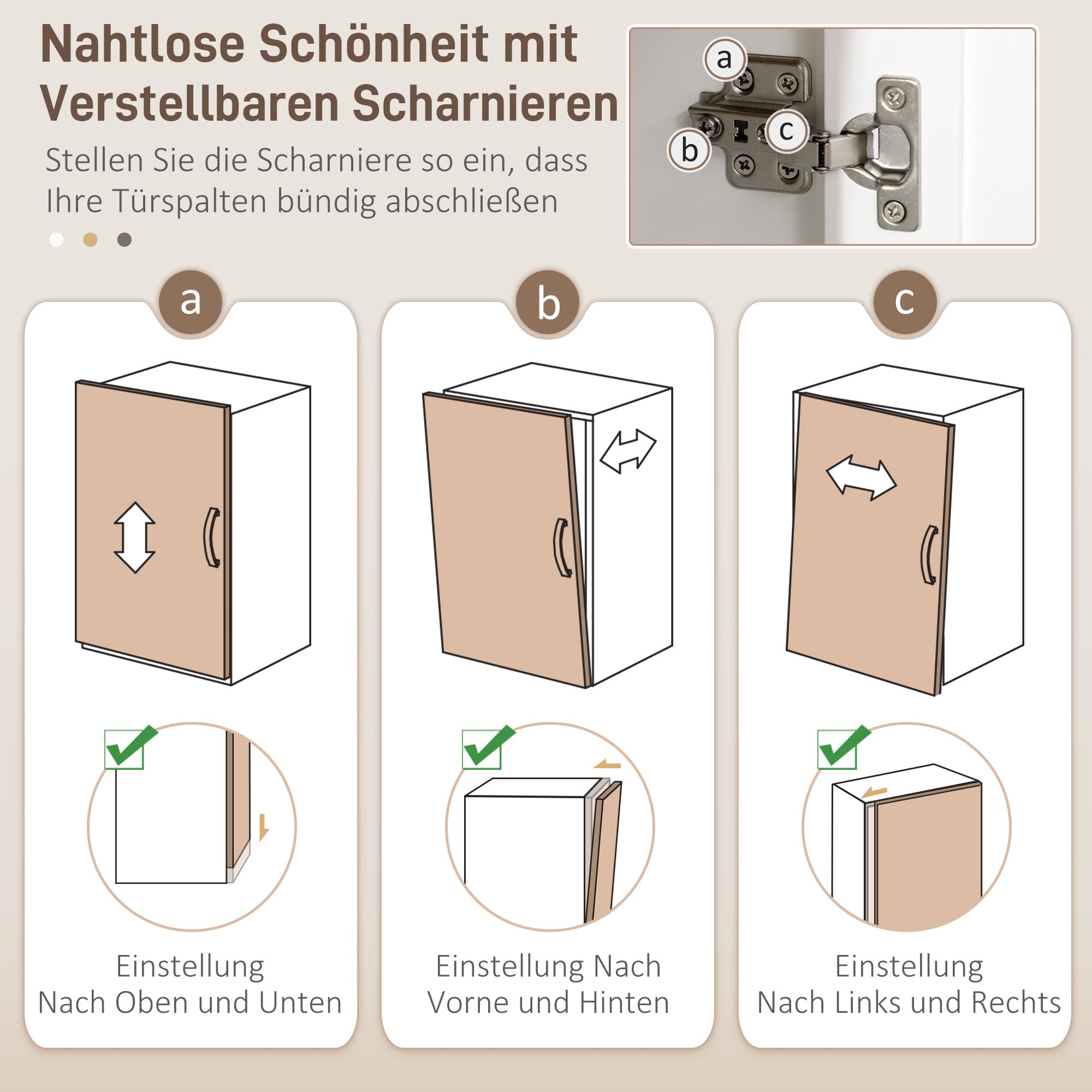 HOMCOM Küchenschrank im Landhausstil, 1 Vitrine, 1 offenes Regal, 1 Schublade, 2 Schränke, Natur + Weiß