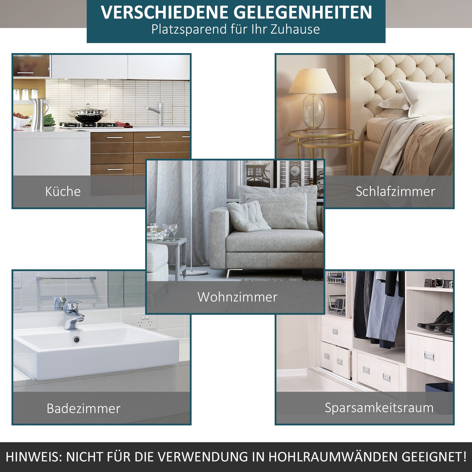 HOMCOM Gleitschienen-Bausatz für Schiebetüren, Metall, 2 m, max. 100 kg Belastbarkeit, Braun
