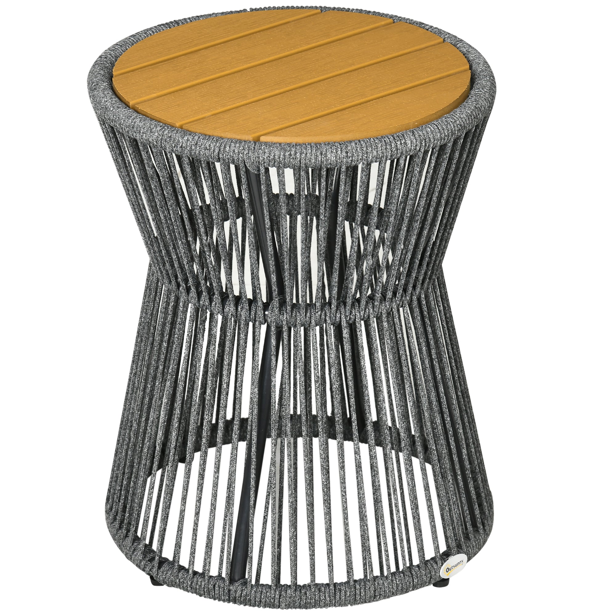 Outsunny Gartentisch Beistelltisch Boho-Stil wetterbeständig Rattan