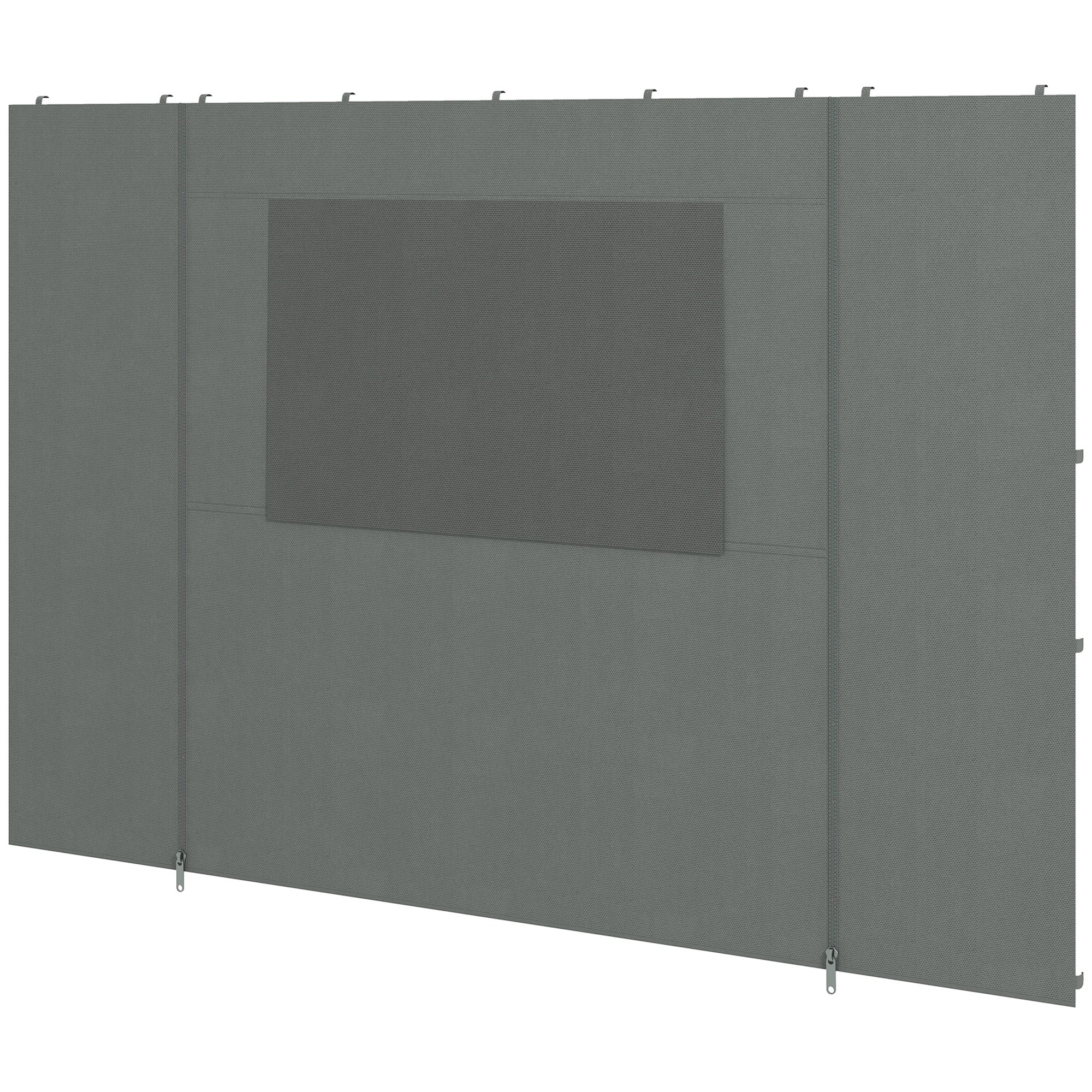 Outsunny Pavillon Seitenwand Seitenwand Partyzelt, wetterbeständig,  300 cm x 200 cm, Dunkelgrau