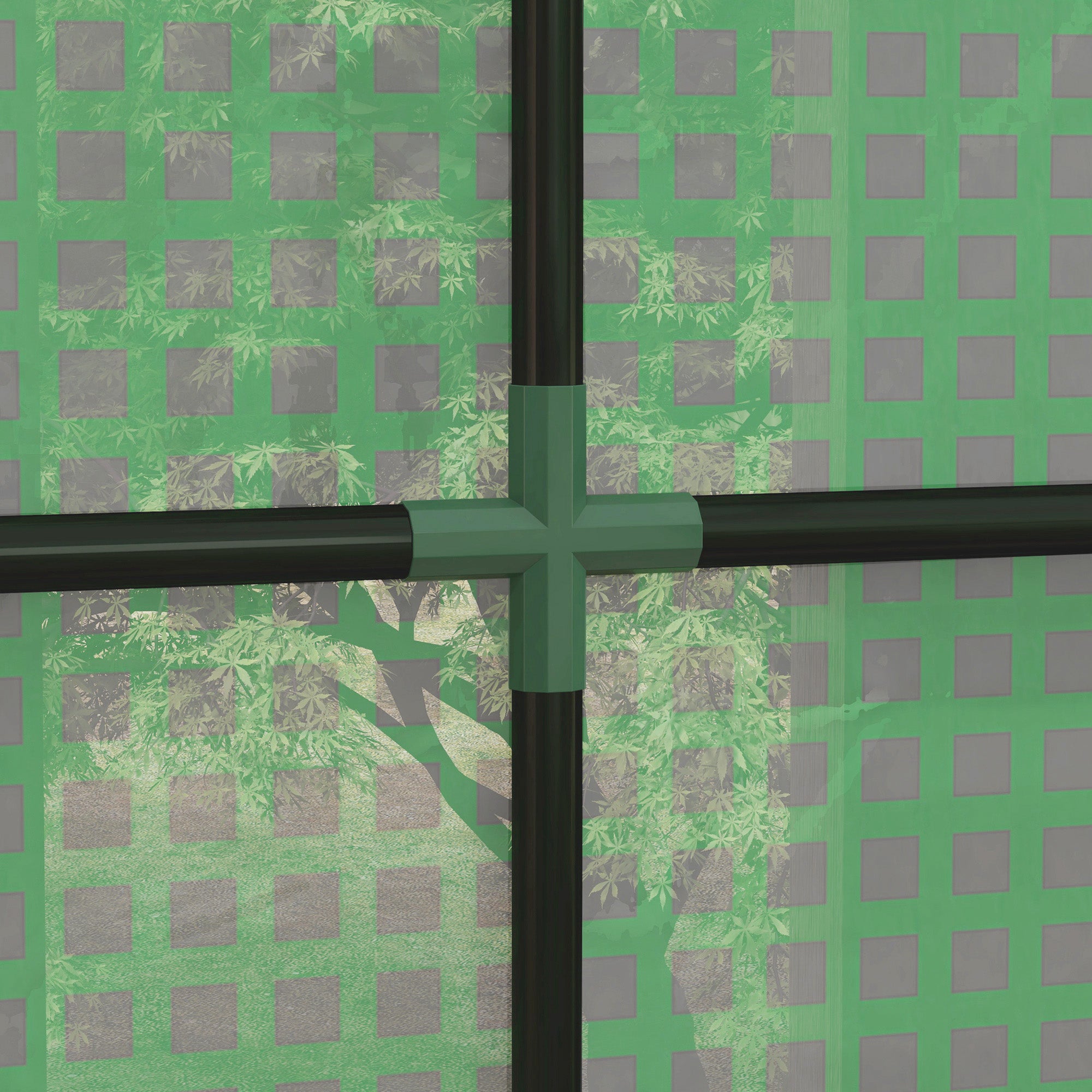 Outsunny Anlehn-Gewächshaus Frühbeet Treibhaus, aufrollbare Türen, wetterbeständig, 200 cm x 80 cm x 200 cm, Grün