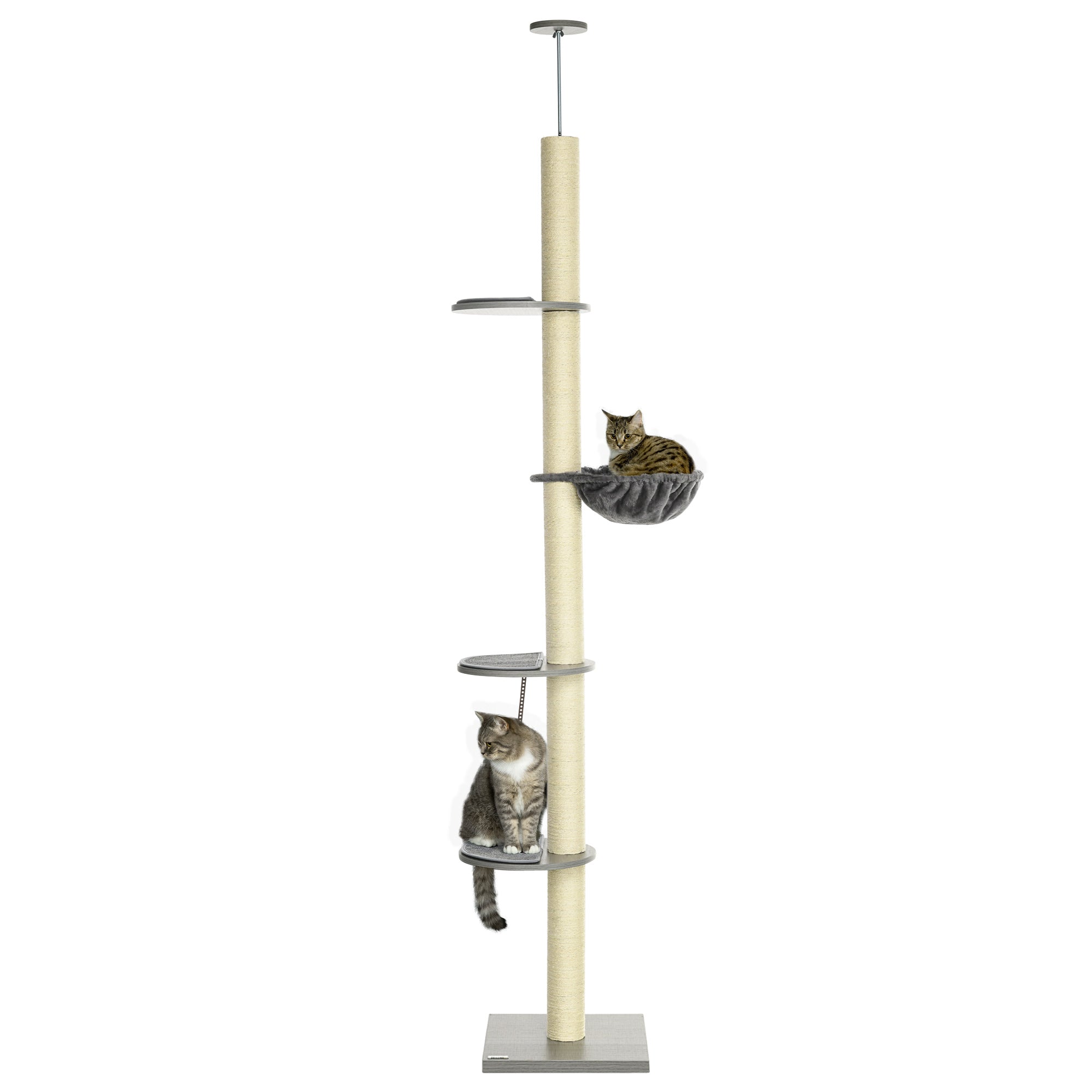 PawHut Kratzbaum Deckenhoch mit Spannstange & Sisalseil