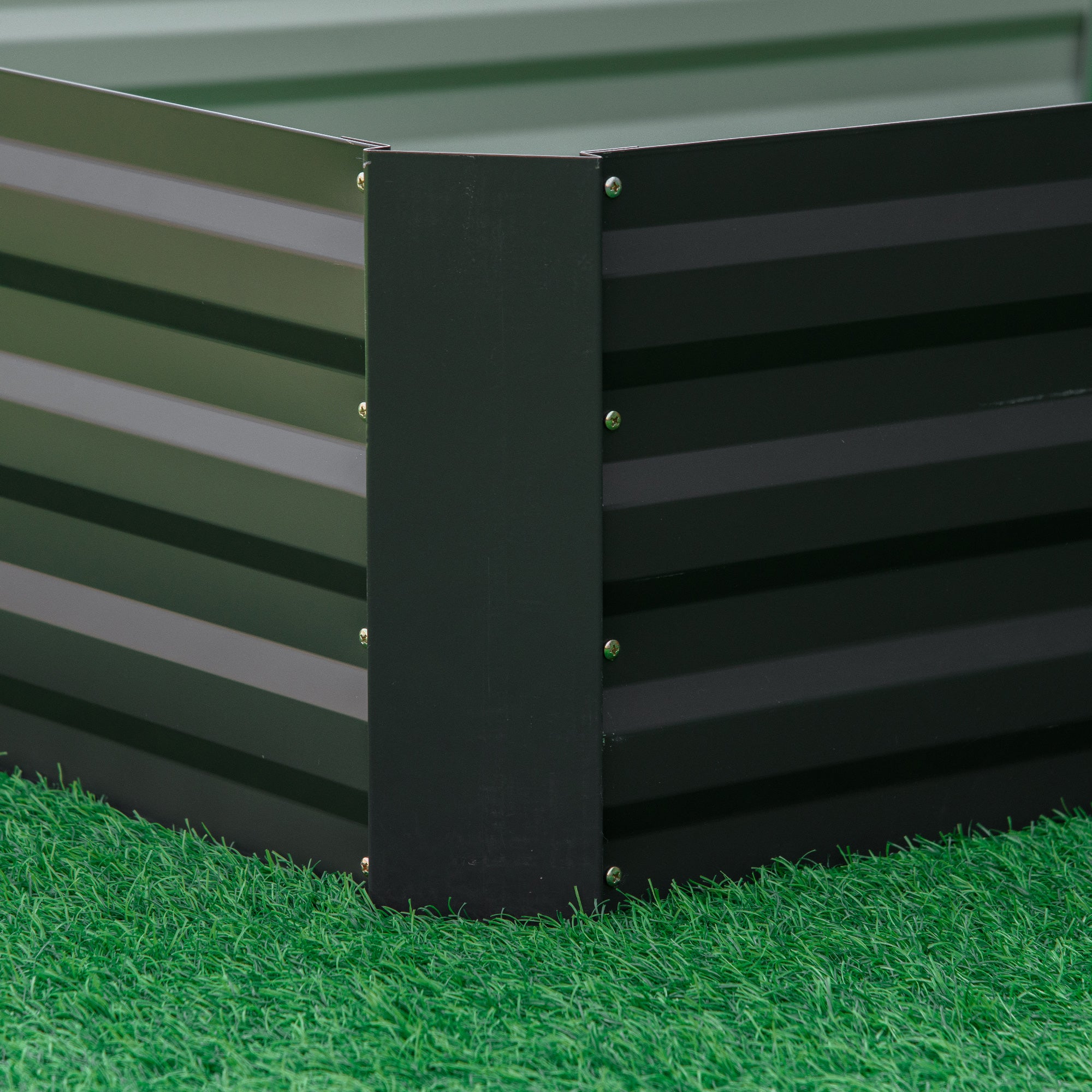 Outsunny Stahl-Hochbeet, offener Boden, einfacher Aufbau, 95L x 90,5B x 29,8H cm, Grau
