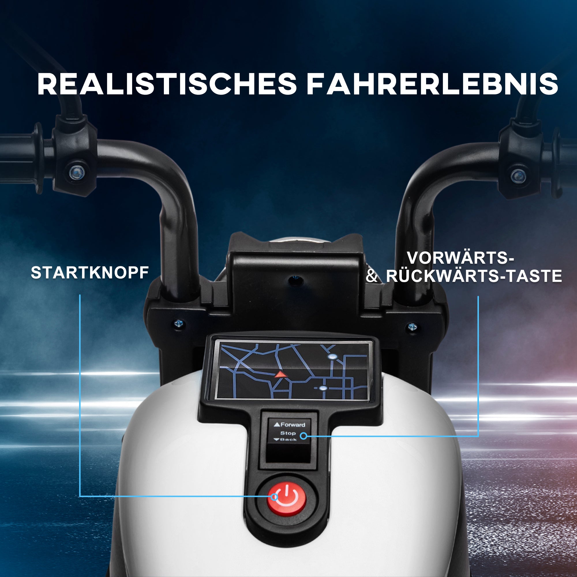 HOMCOM Elektro-Kindermotorrad, LED-Scheinwerfer, abnehmbare Stützräder, bequemer Sitz, Rot/Schwarz