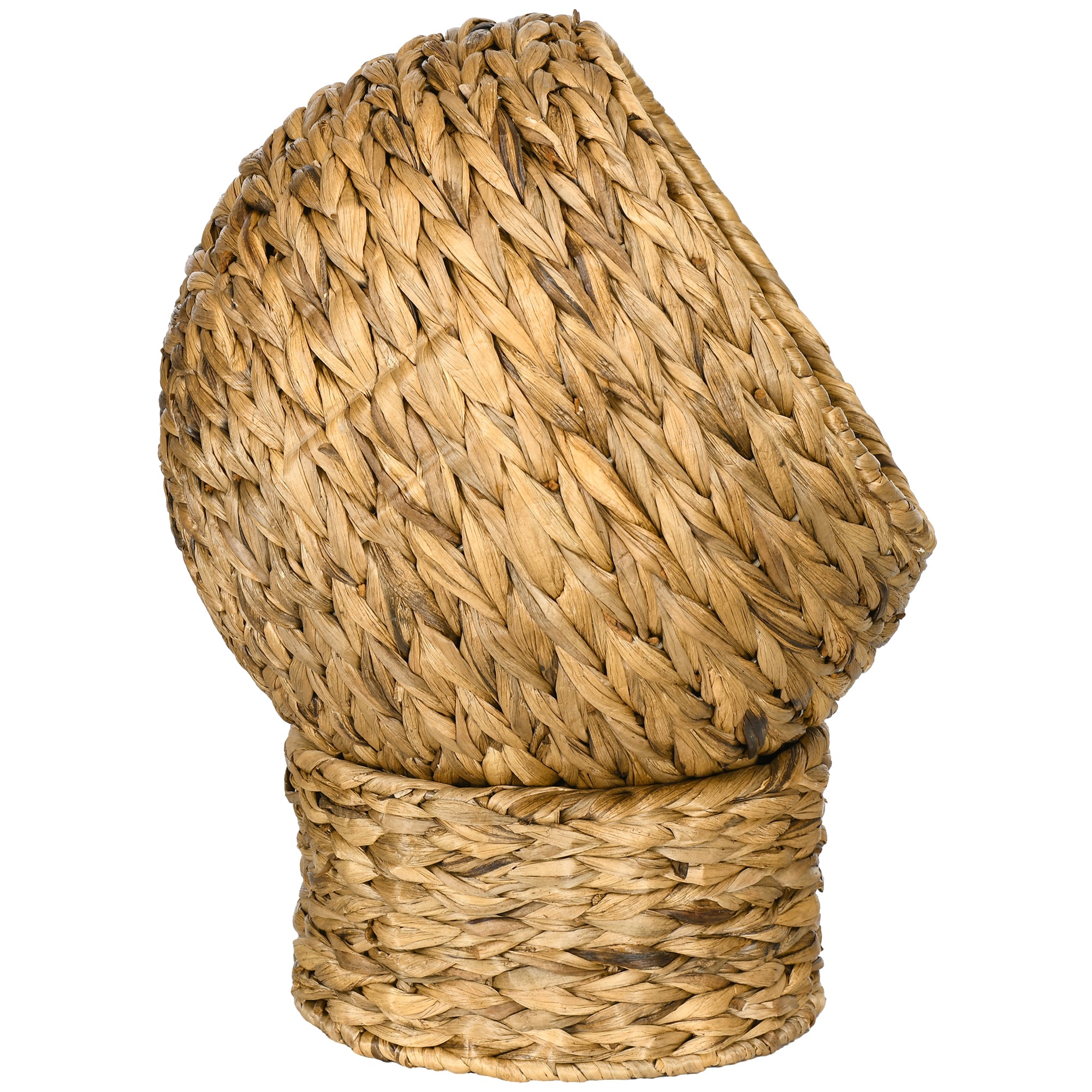 PawHut Rattan Katzenkorb Katzenhöhle Katzenhütte Katzenbett mit Kissen Haustierbett Wasserhyazinthe Braun 42 x 33 x 52 cm