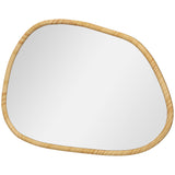 HOMCOM Wandspiegel Dekospiegel Spiegel, Vintage-Design, 70 cm x 2,1 cm x 50 cm, Massivholz, Natur, 70cm x 2,1cm x 50cm