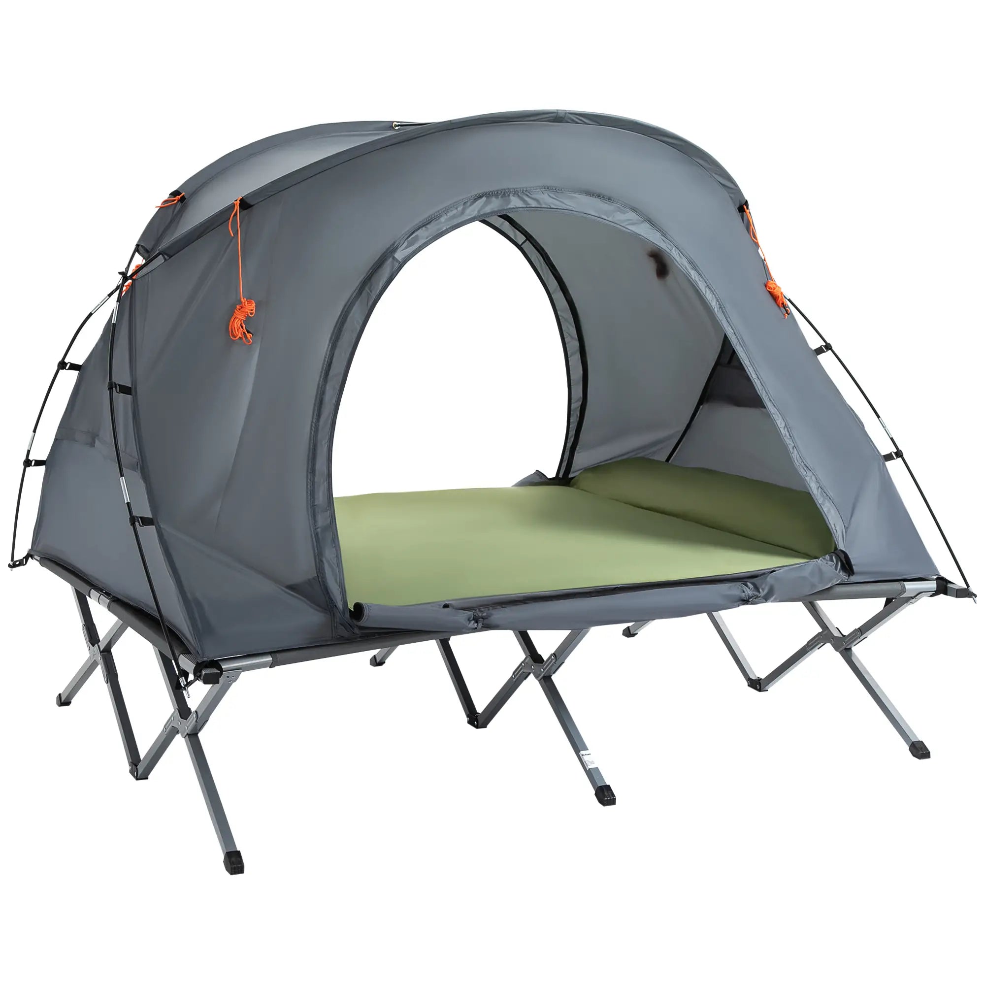 Outsunny Campingbett mit Zelt & Luftmatratze für 2 Personen, 200×146×159?cm, Grau