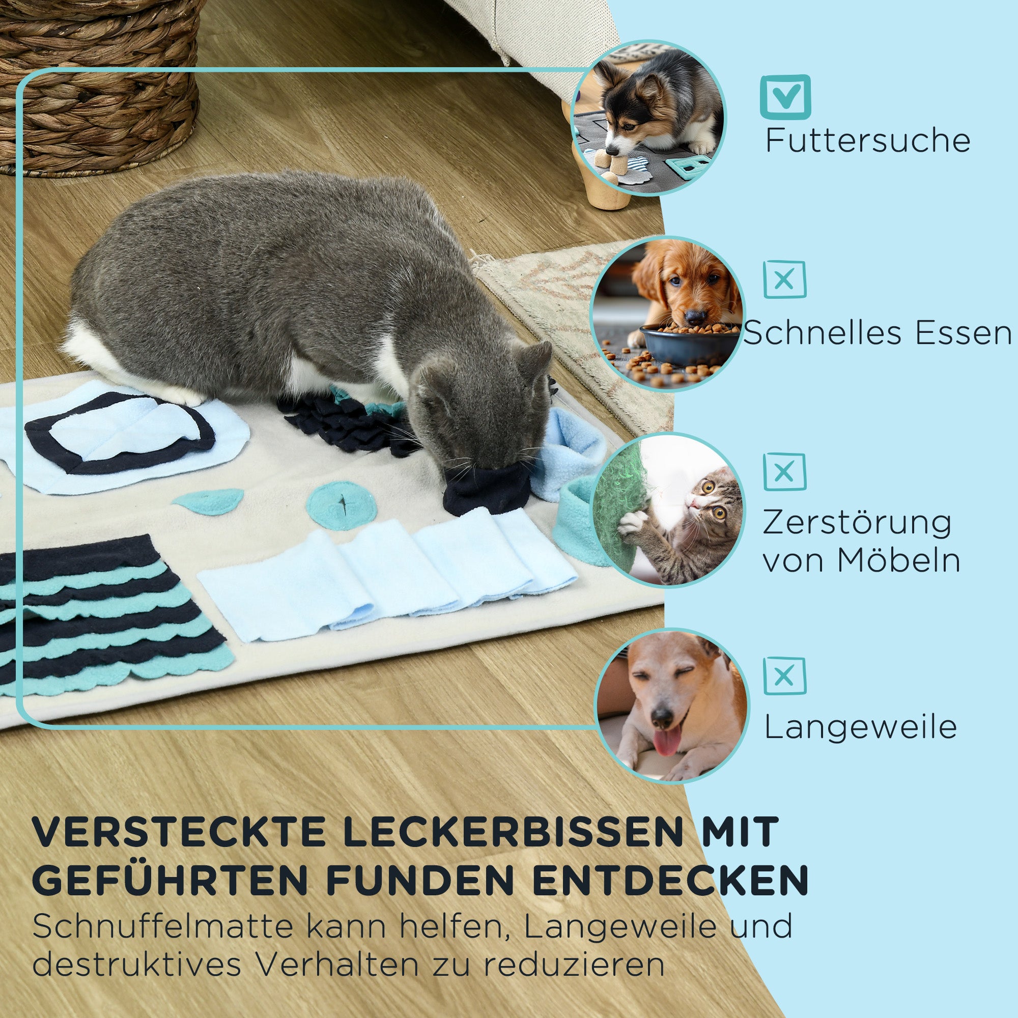 PawHut Hundedecke, komfortabel, dekorative Elemente, 74x50x5cm, Mehrfarbig