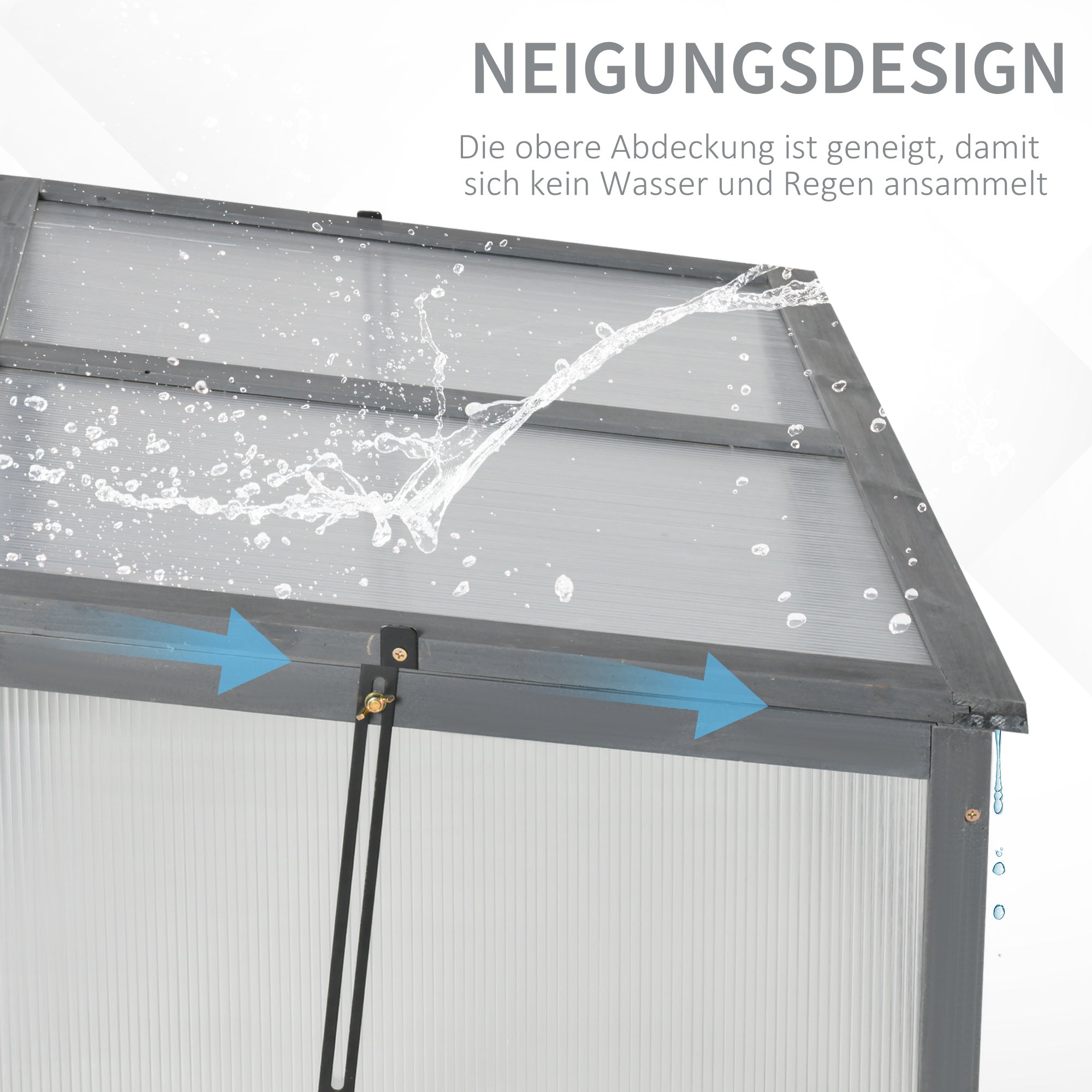 Outsunny Mini-Gewächshaus, Kleines Gewächshaus für den Garten, mit PC-Platten, Gute Lichtdurchlässigkeit, 100L x 65B x 40H cm