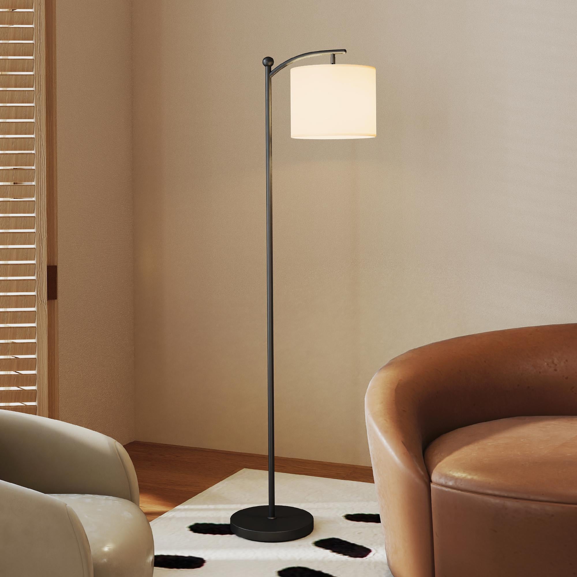 HOMCOM Stehlampe, verstellbare Lichtoptionen, Fußschalter, Fernbedienung, Metall, Schwarz