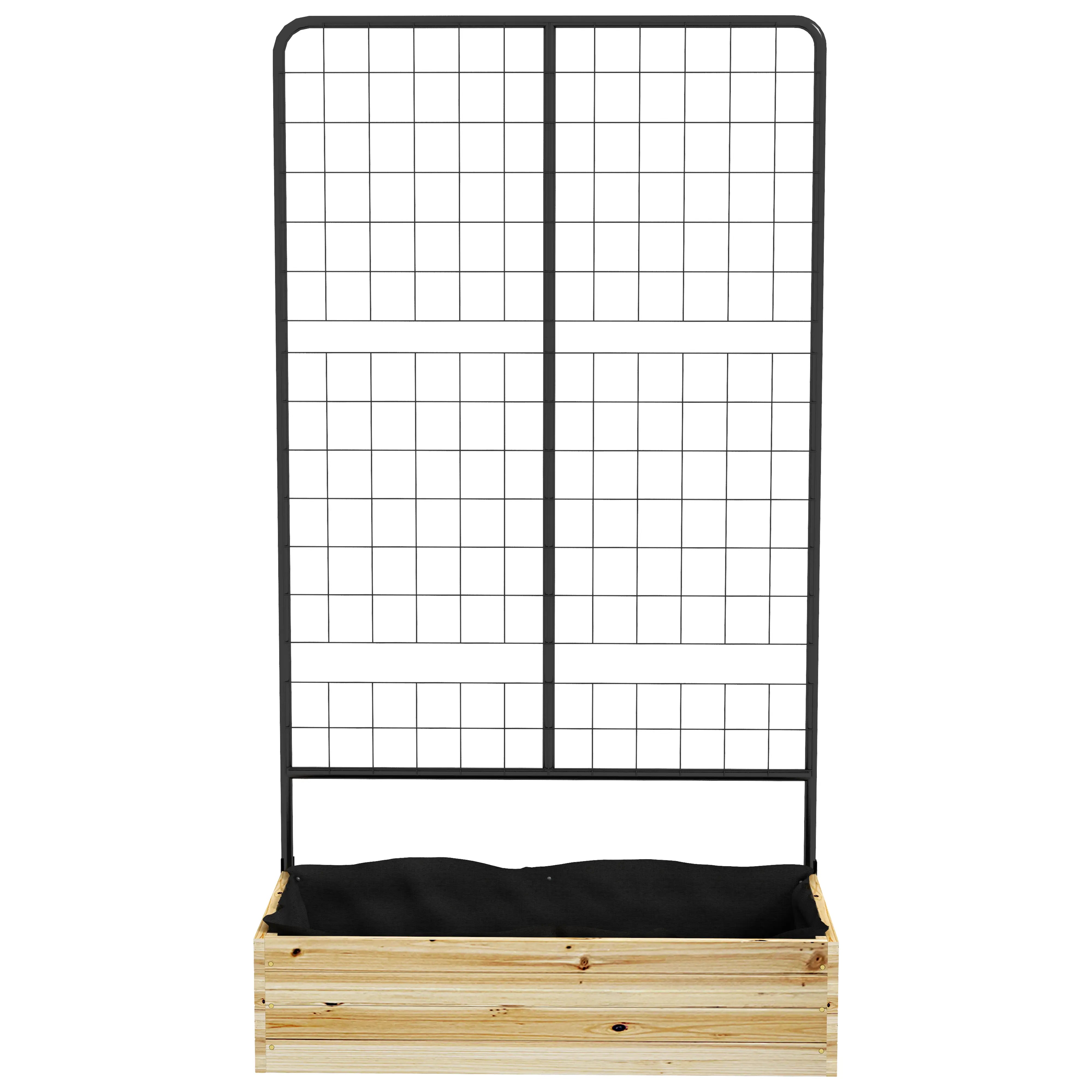 Outsunny Hochbeet mit Rankhilfe 80×38×145?cm