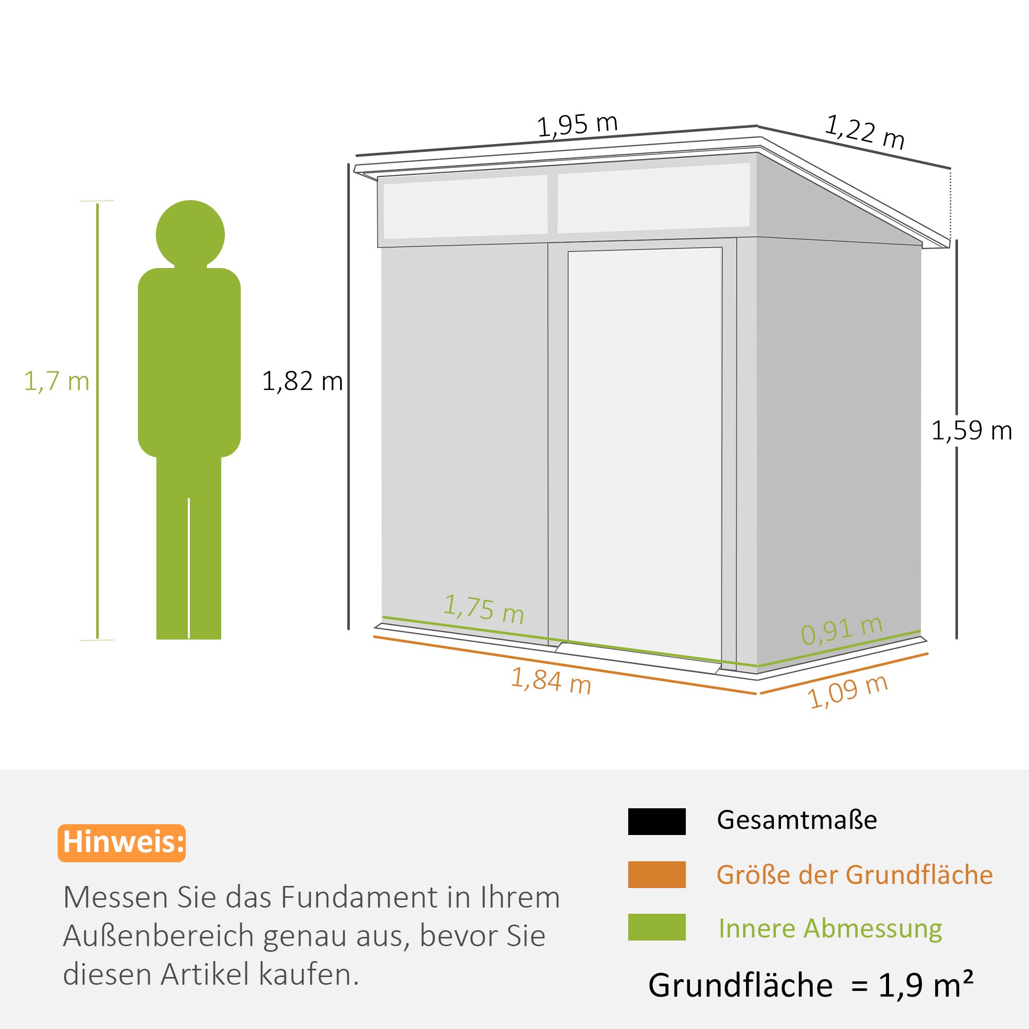 Outsunny Gartenschuppen, Geräteschuppen mit Fenstern, Lüftungsöffnungen, Schiebetür, wasserdichter Stahl, wetterfest, Dunkelgrau
