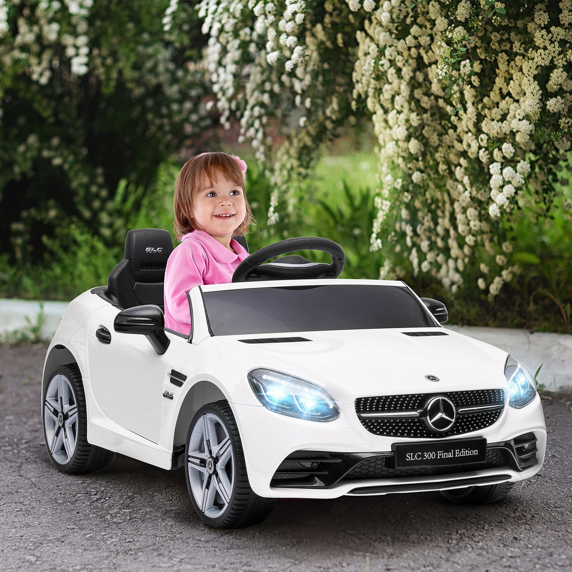 AIYAPLAY Kinder-Elektroauto mit Fernbedienung & Musik Weiß
