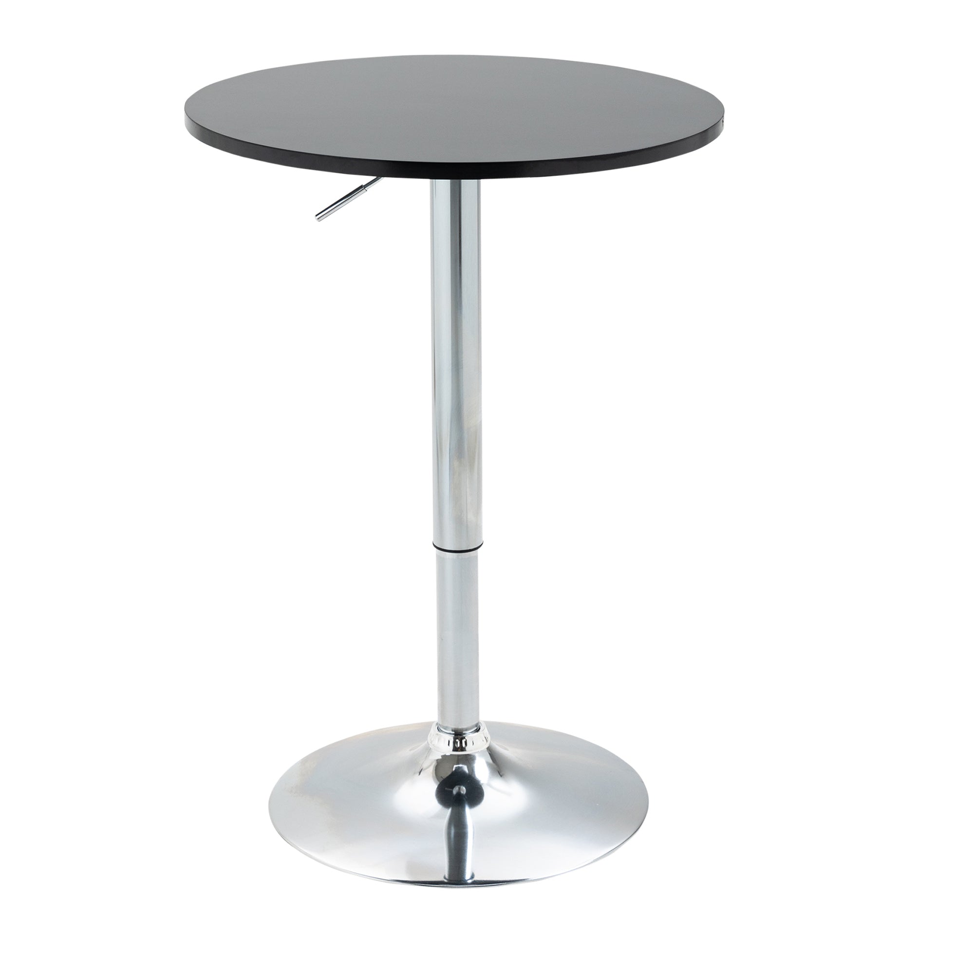 HOMCOM Bartisch modern rund Esstisch 360° Drehtisch höhenverstellbarer Bistrotisch Stehtisch Küchentisch Stahl Schwarz Ø61 x 70-90 cm
