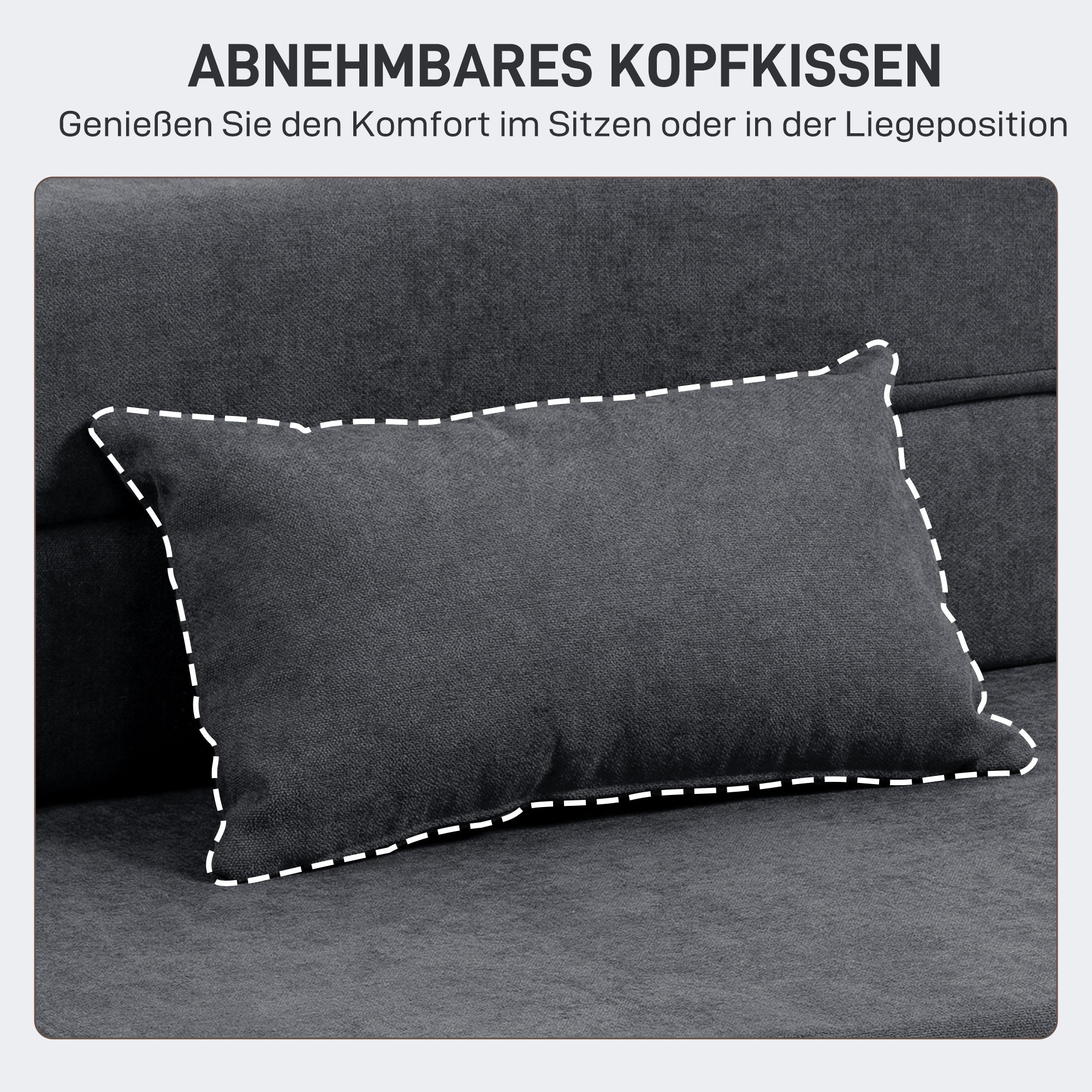 HOMCOM Bodensofa, Polstercouch, in Matratze umwandelbar, Schaumstoff, Kissen, Dunkelgrau