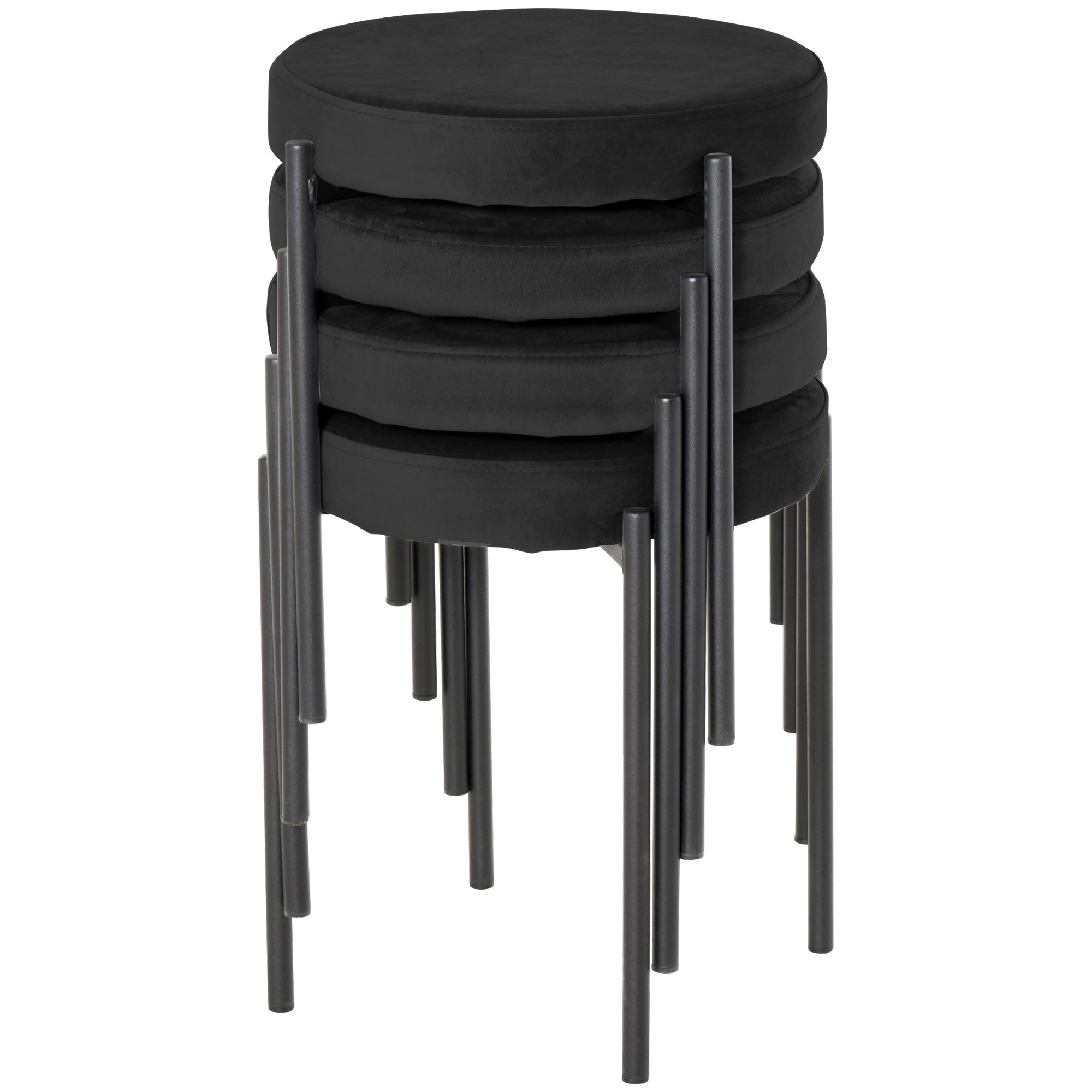 HOMCOM Esszimmerstuhl Akzentstuhl Küchenstühle, 41,5 cm x 41,5 cm x 46 cm, Schwarz