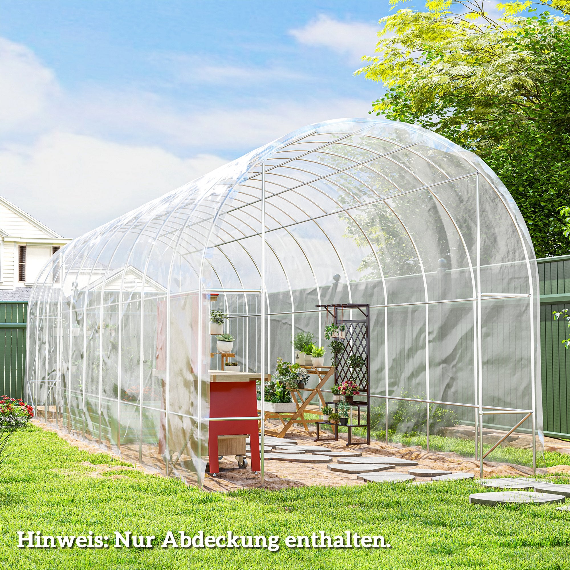 Outsunny Gewächshausfolie 8×10 m Transparent