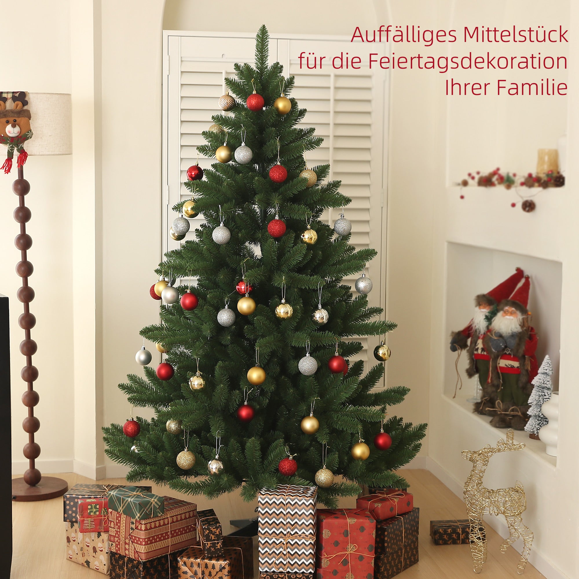 HOMCOM Weihnachtsbaum, Nordmanntanne, naturgetreu, breit & üppig, 180 x ?120 cm, Grün
