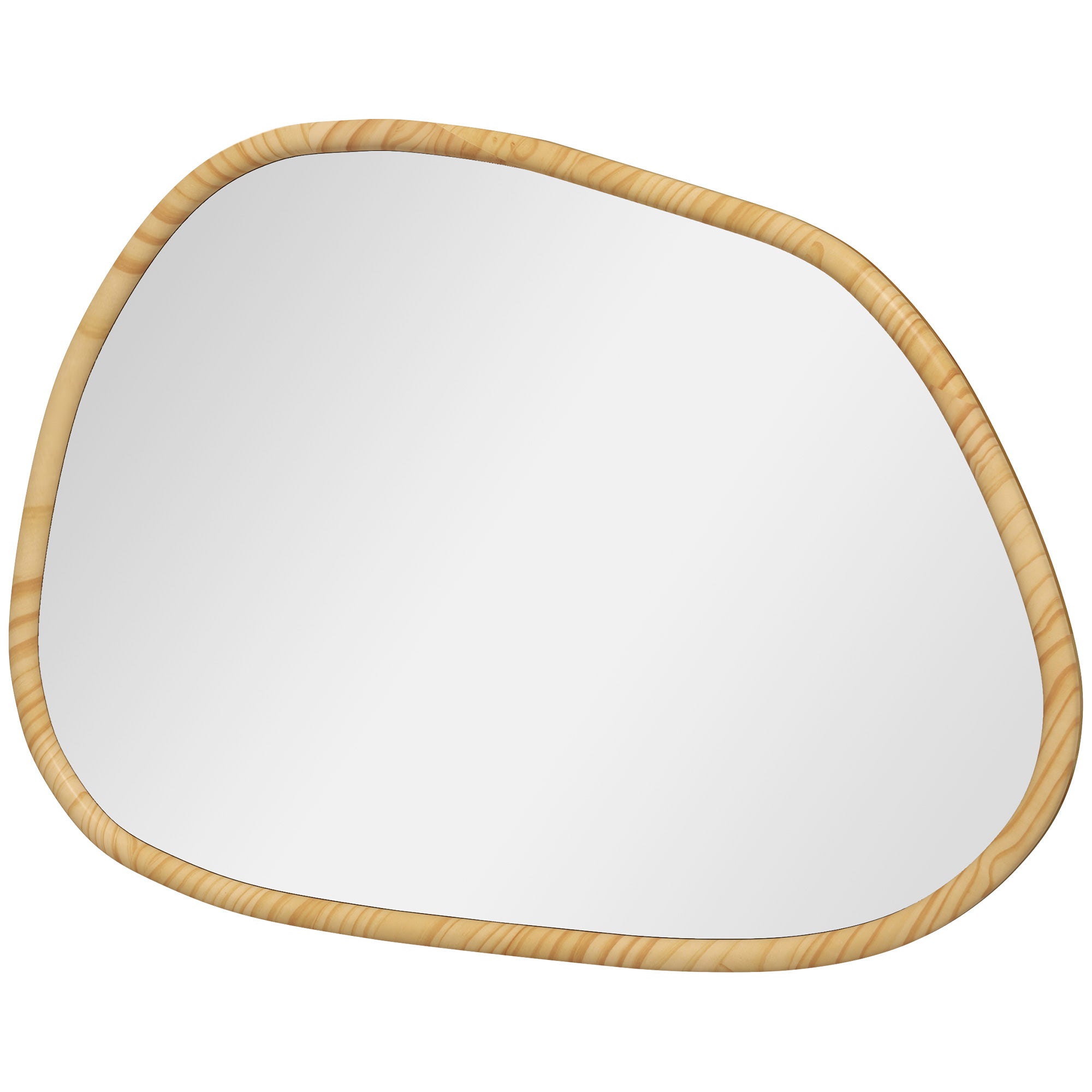 HOMCOM Wandspiegel Dekospiegel Spiegel, Vintage-Design, 80 cm x 2,1 cm x 60 cm, Massivholz, Natur