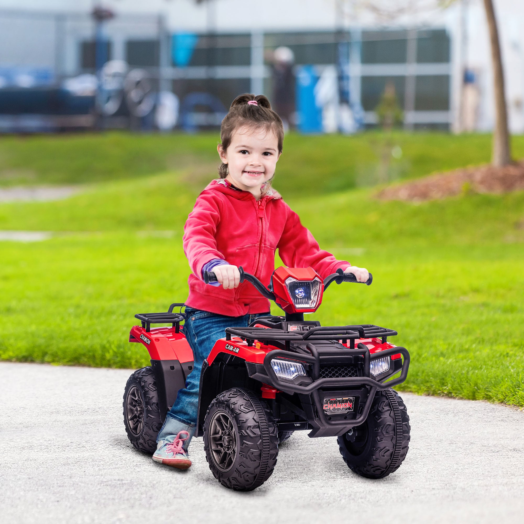 HOMCOM Kinder-Elektroquad mit LED-Scheinwerfern & MP3-Anschluss