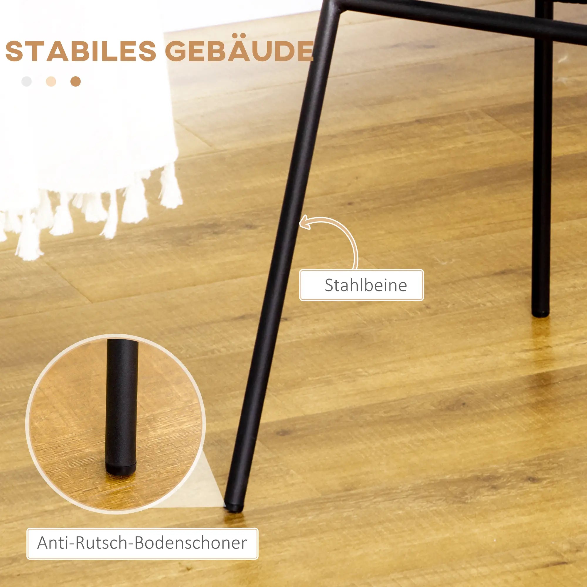HOMCOM Esszimmerstuhl 2er-Set Boho-Design rattanoptik
