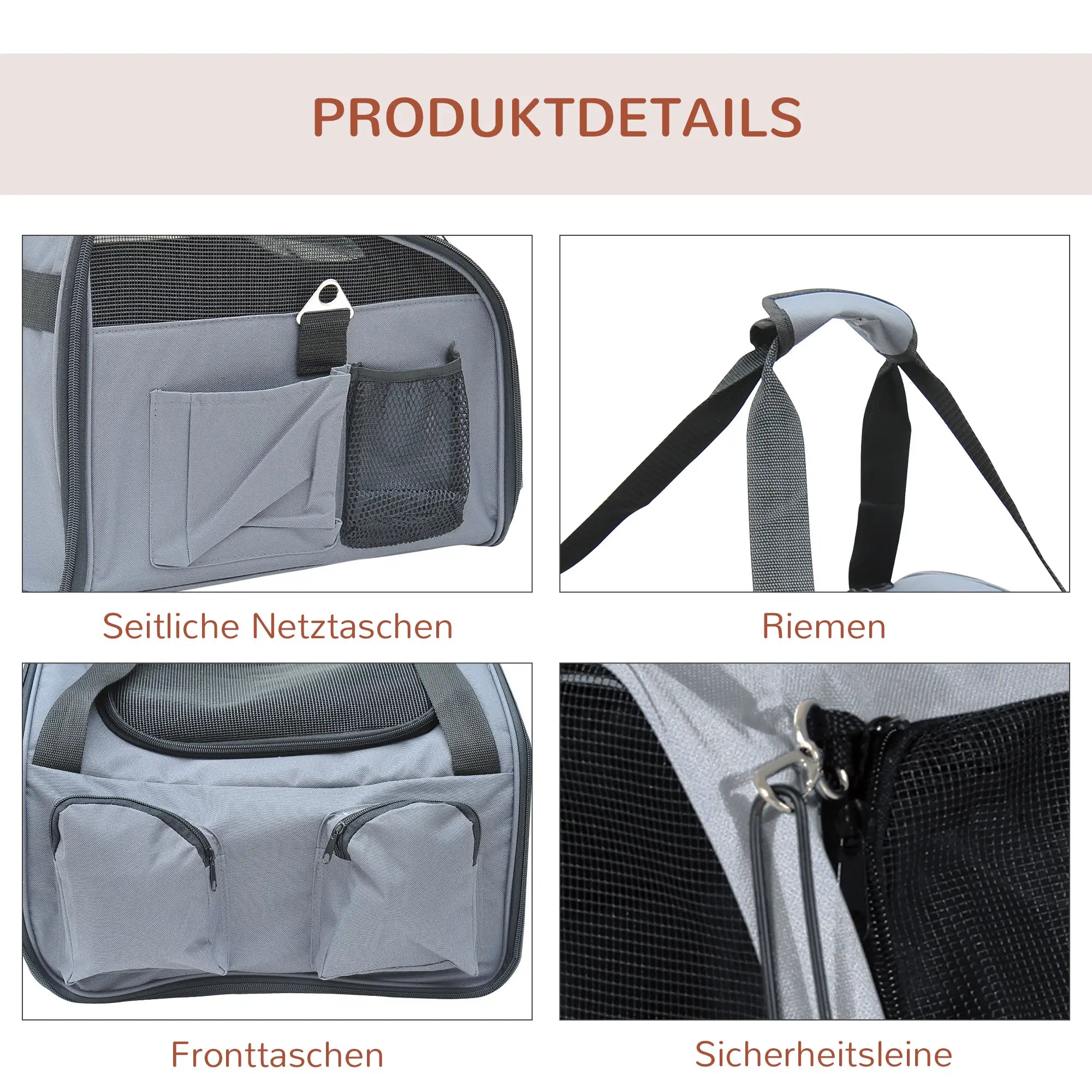 PawHut Auto Hundetasche faltbar mit Netzfenster und Seitenfächern