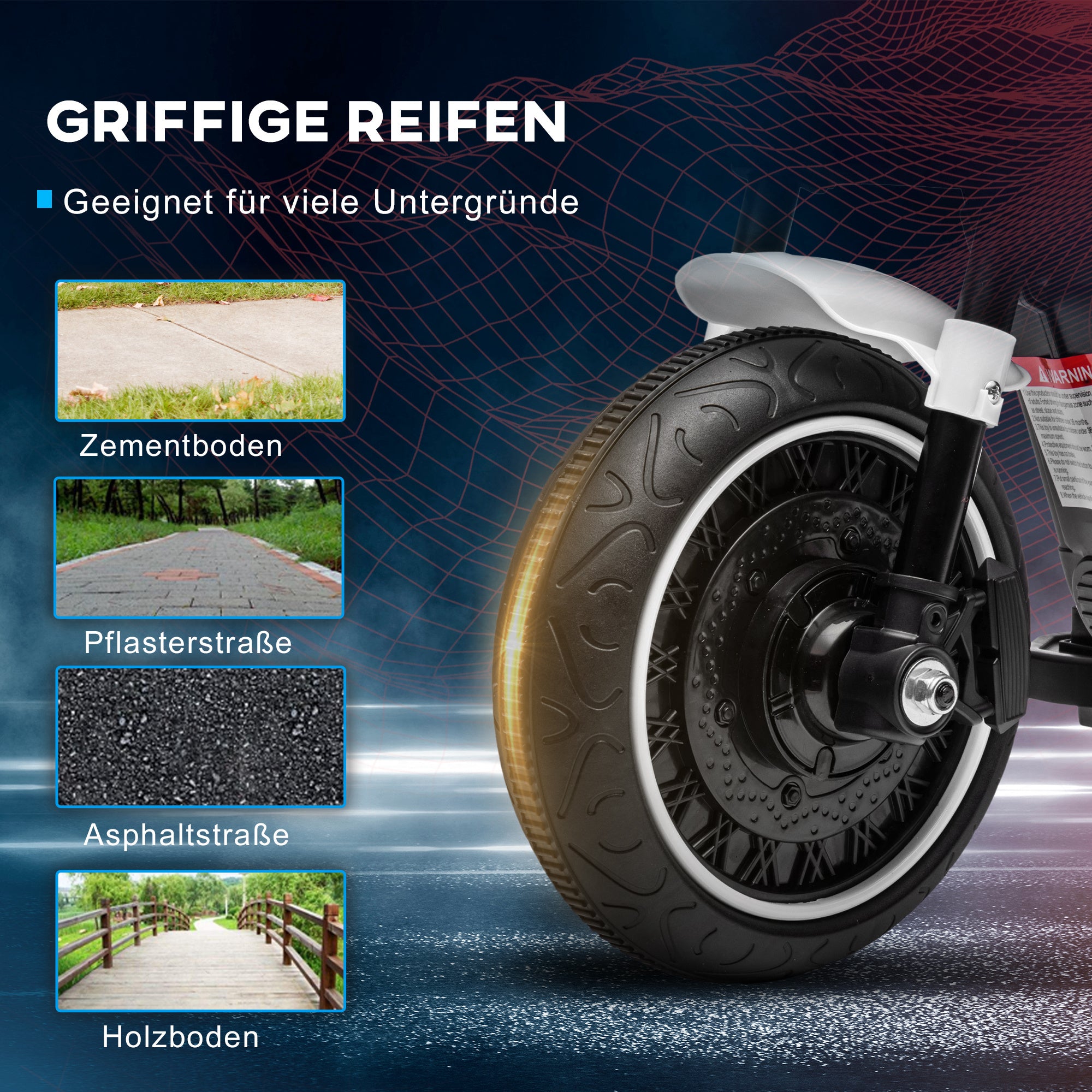 HOMCOM Elektro-Kindermotorrad, LED-Scheinwerfer, abnehmbare Stützräder, bequemer Sitz, Rot/Schwarz