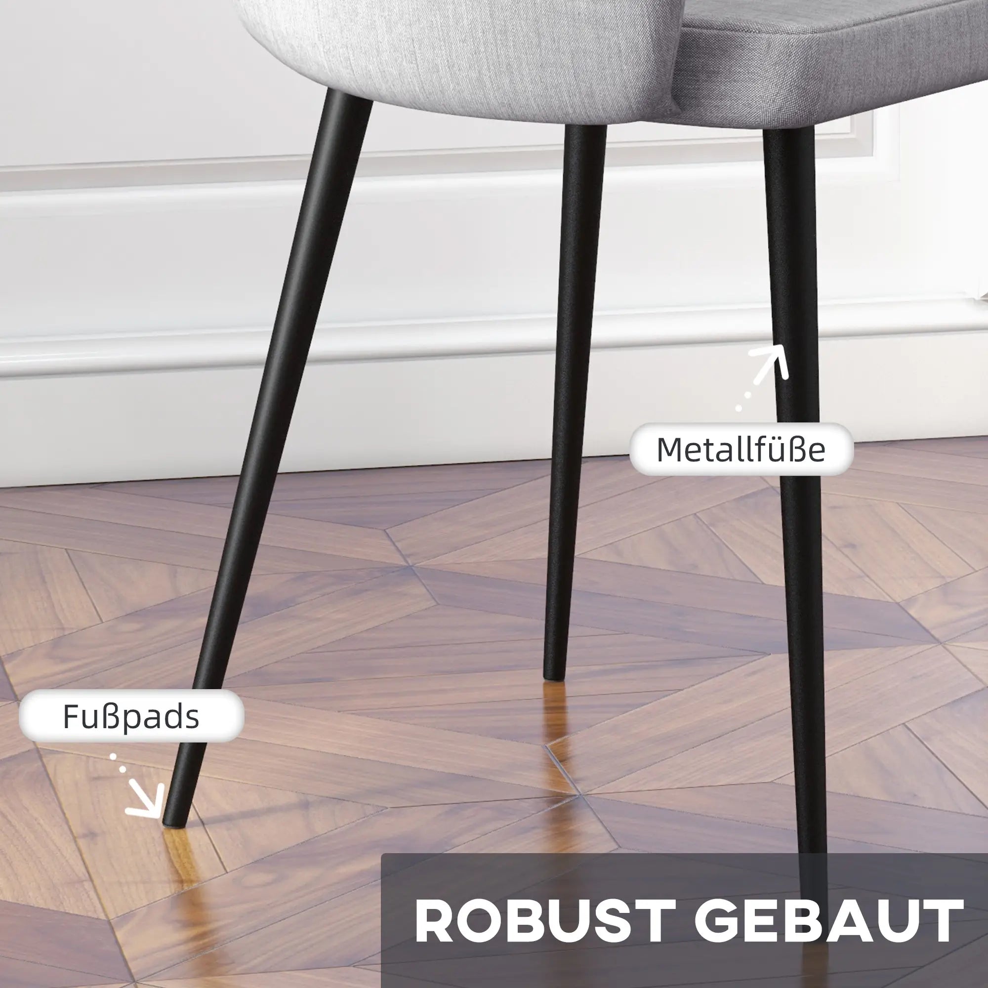 HOMCOM Polsterstuhl Relaxsessel ergonomische Lehne Leinen Grau