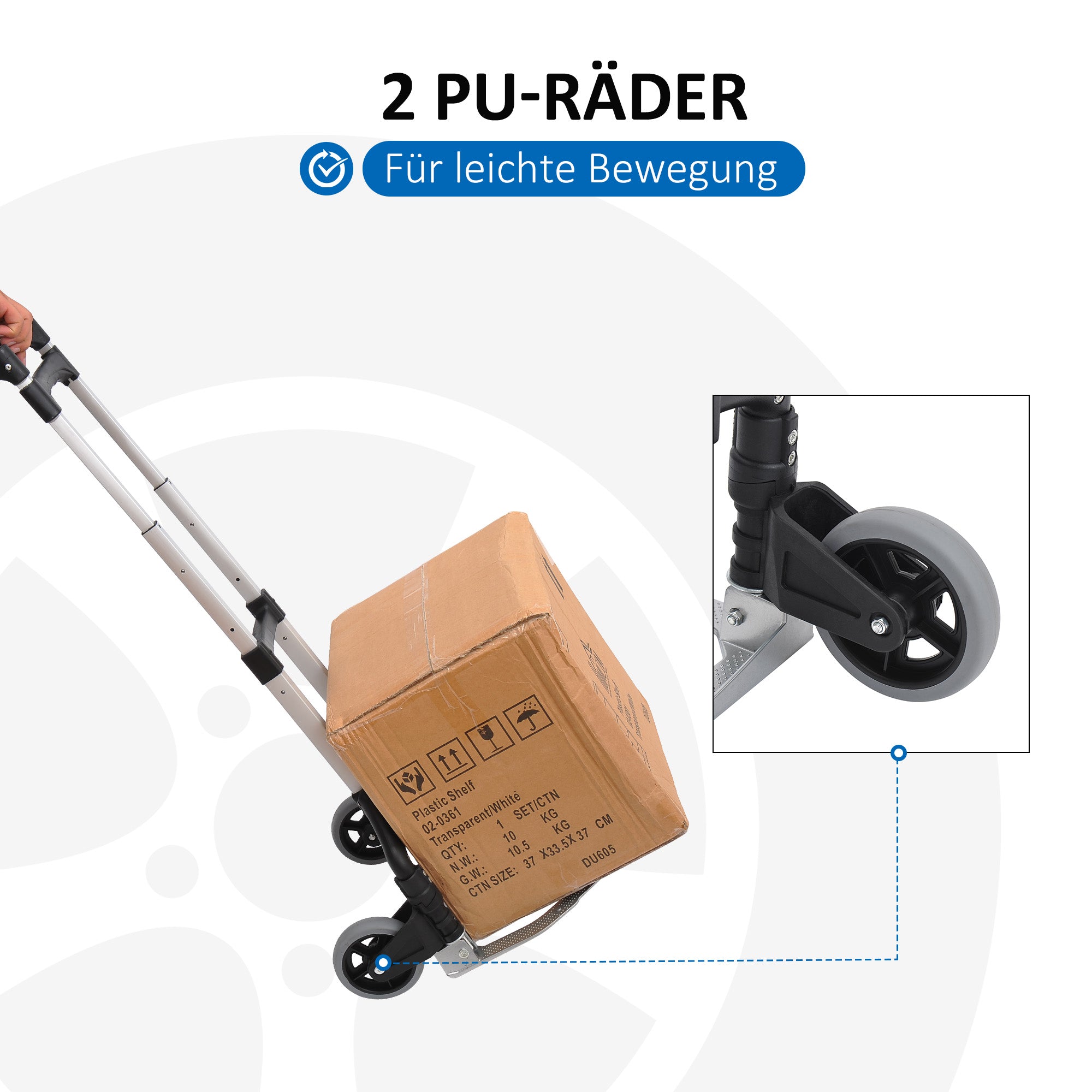 HOMCOM Alu Sackkarre Transportkarre klappbar Handkarre Stapelkarre Aluminium max. 70 kg belastbar