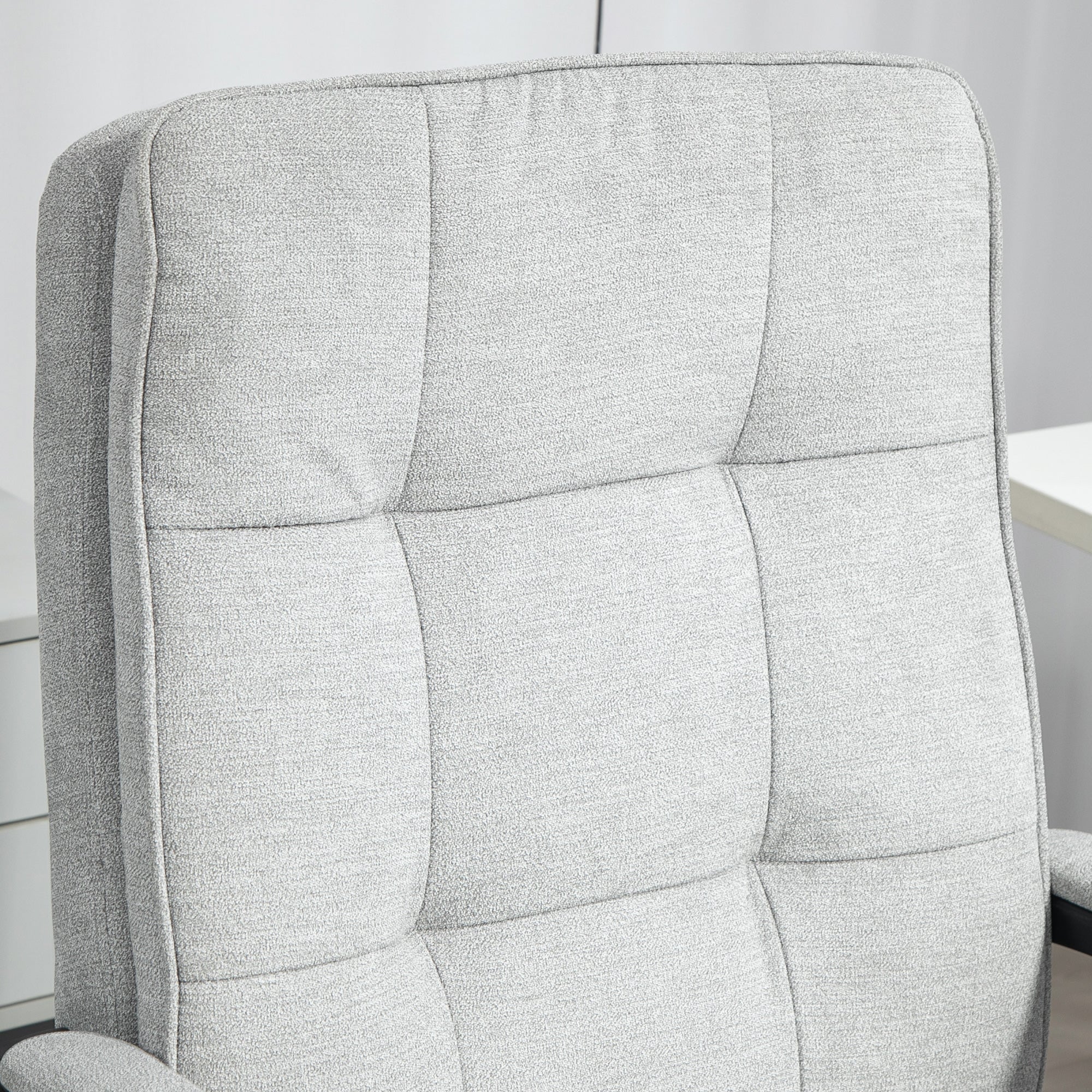HOMCOM Bürostuhl, Schreibtischstuhl, Kippfunktion, höhenverstellbar, bis 120 kg, Grau
