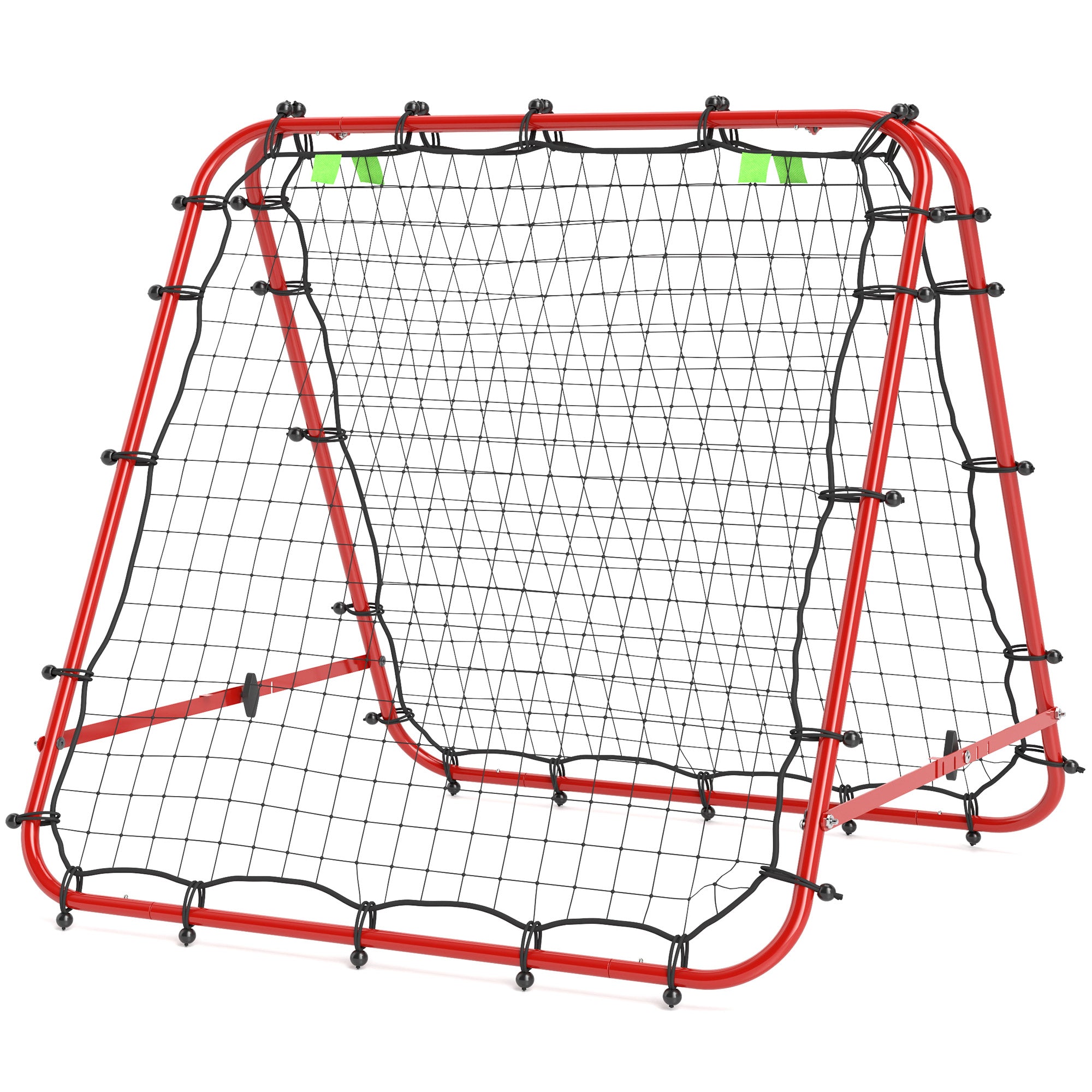 HOMCOM Fußballtor, verstellbar, klappbar, Metallrahmen, 100 x 95 cm, Rot
