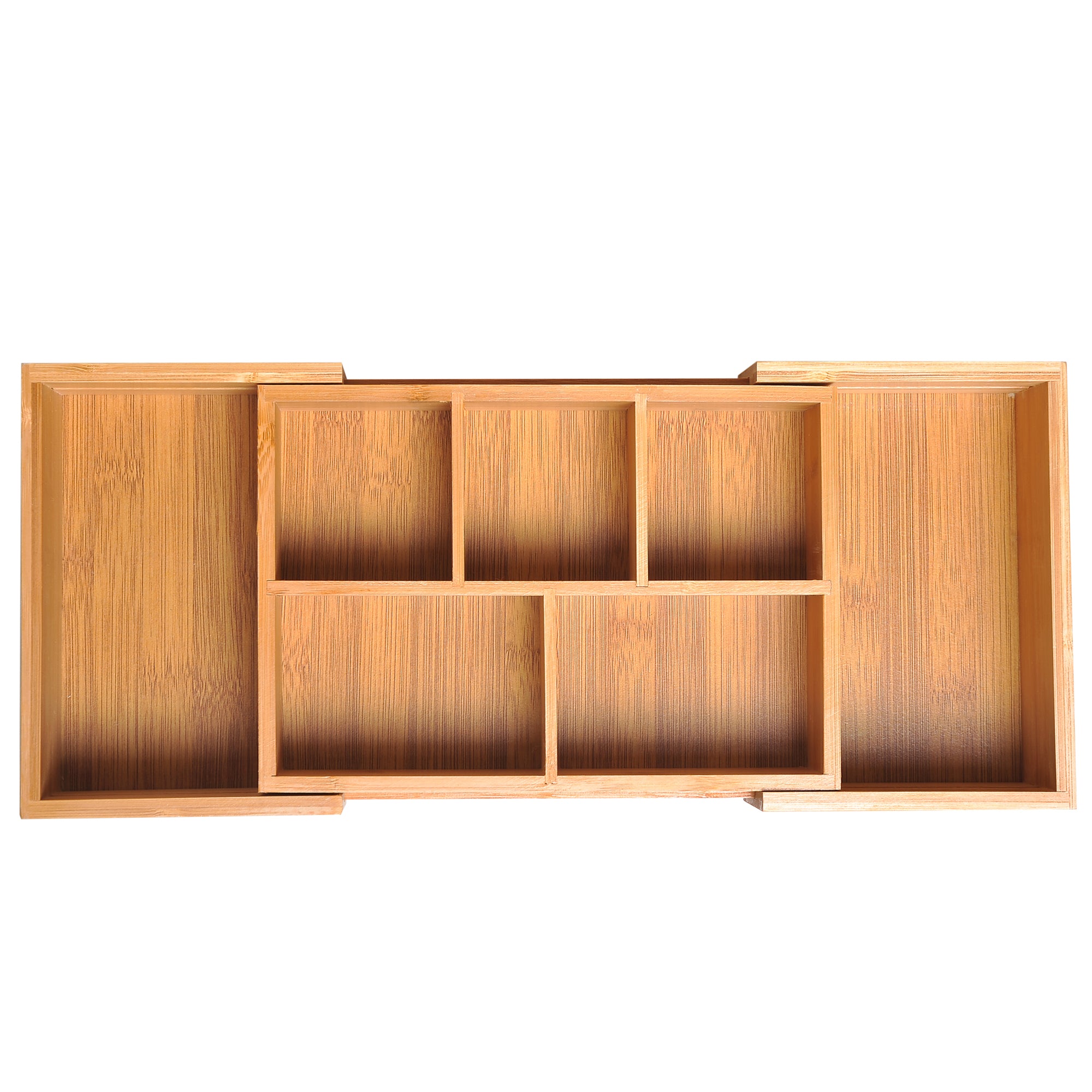 HOMCOM Aufbewahrungsbox Ordnungsbox Schubladen Organizer ausziehbar Bambus Natur 24,6 x 17,6 x 7 cm