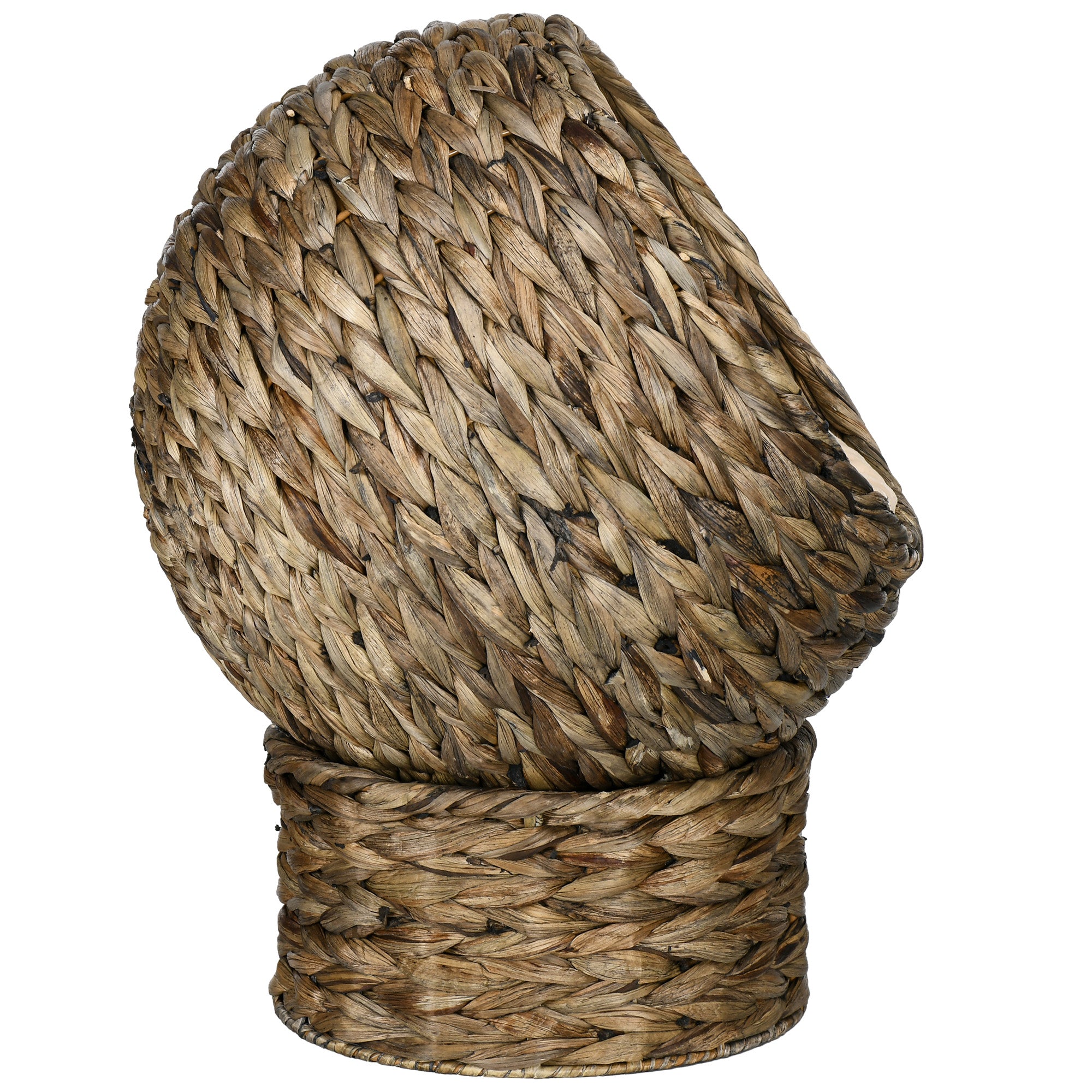 PawHut Rattan Katzenkorb Katzenhöhle Katzenhütte Katzenbett mit Kissen Haustierbett Wasserhyazinthe Kaffee 42 x 33 x 52 cm