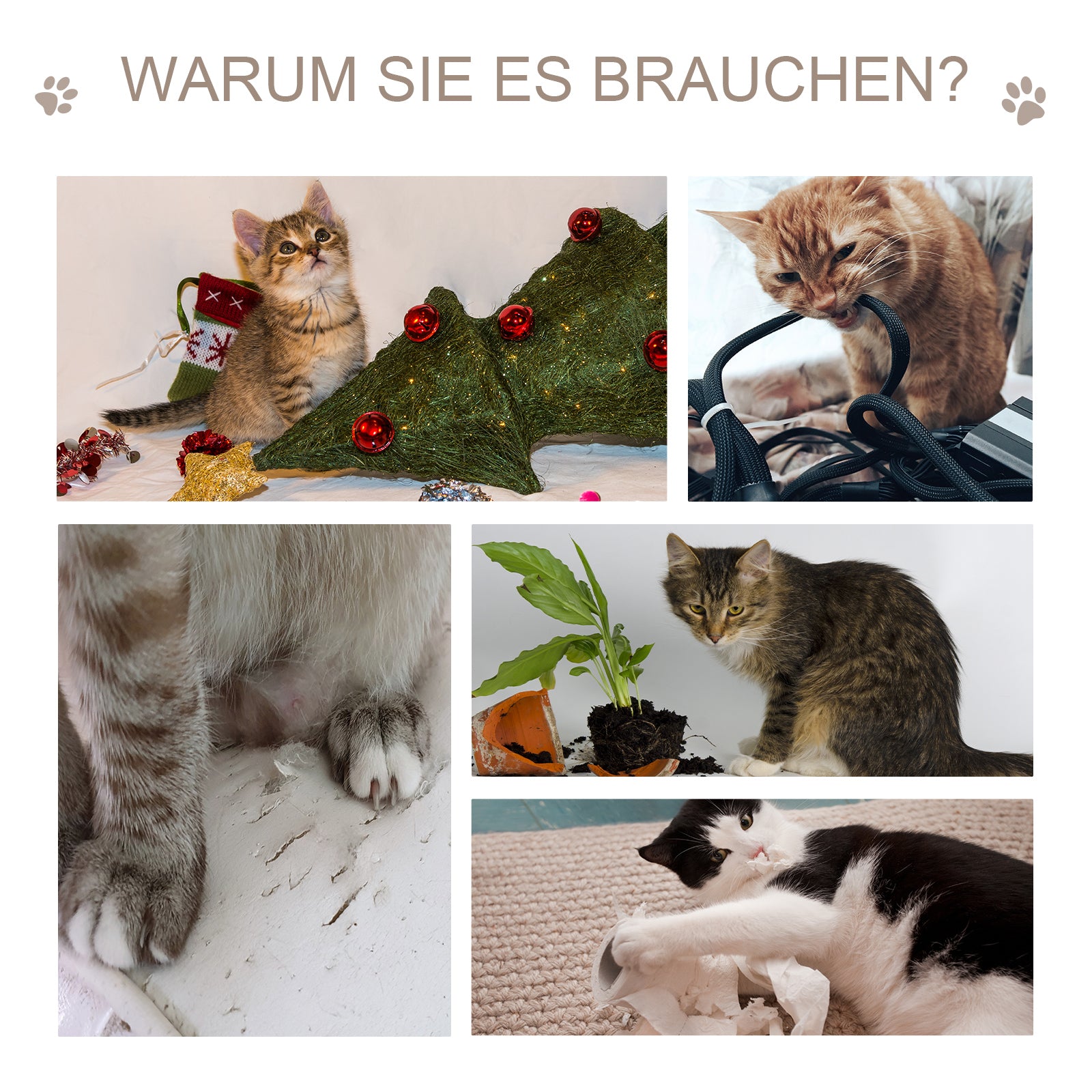 PawHut Katzenkratzbaum Katzenbaum Katzenspielzeug Kletterbaum Sisal Polster Liegefläche mit Ball Natur 71,5 x 49,5 x 120 cm