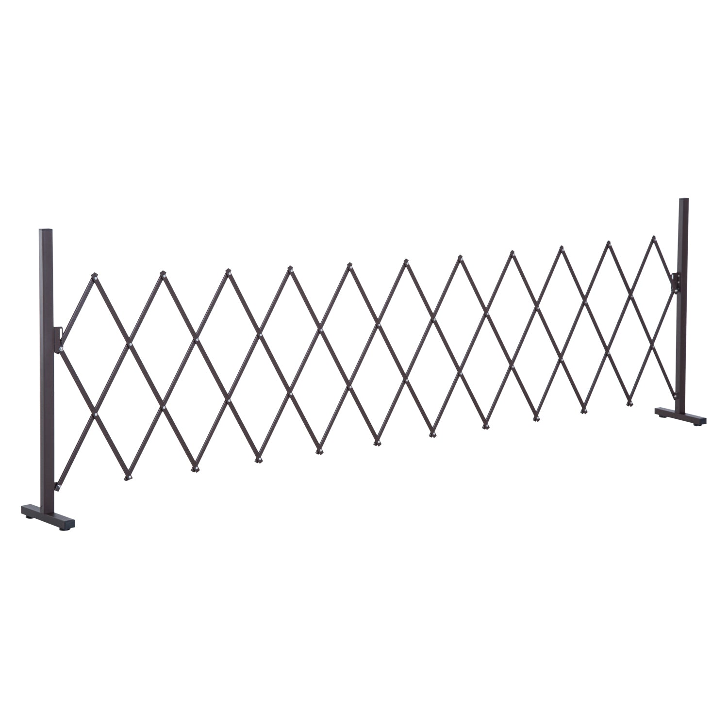 Outsunny Scherengitter Absperrgitter Scherensperre ausziehbar 35-300cm Garten Alu Braun H103,5cm