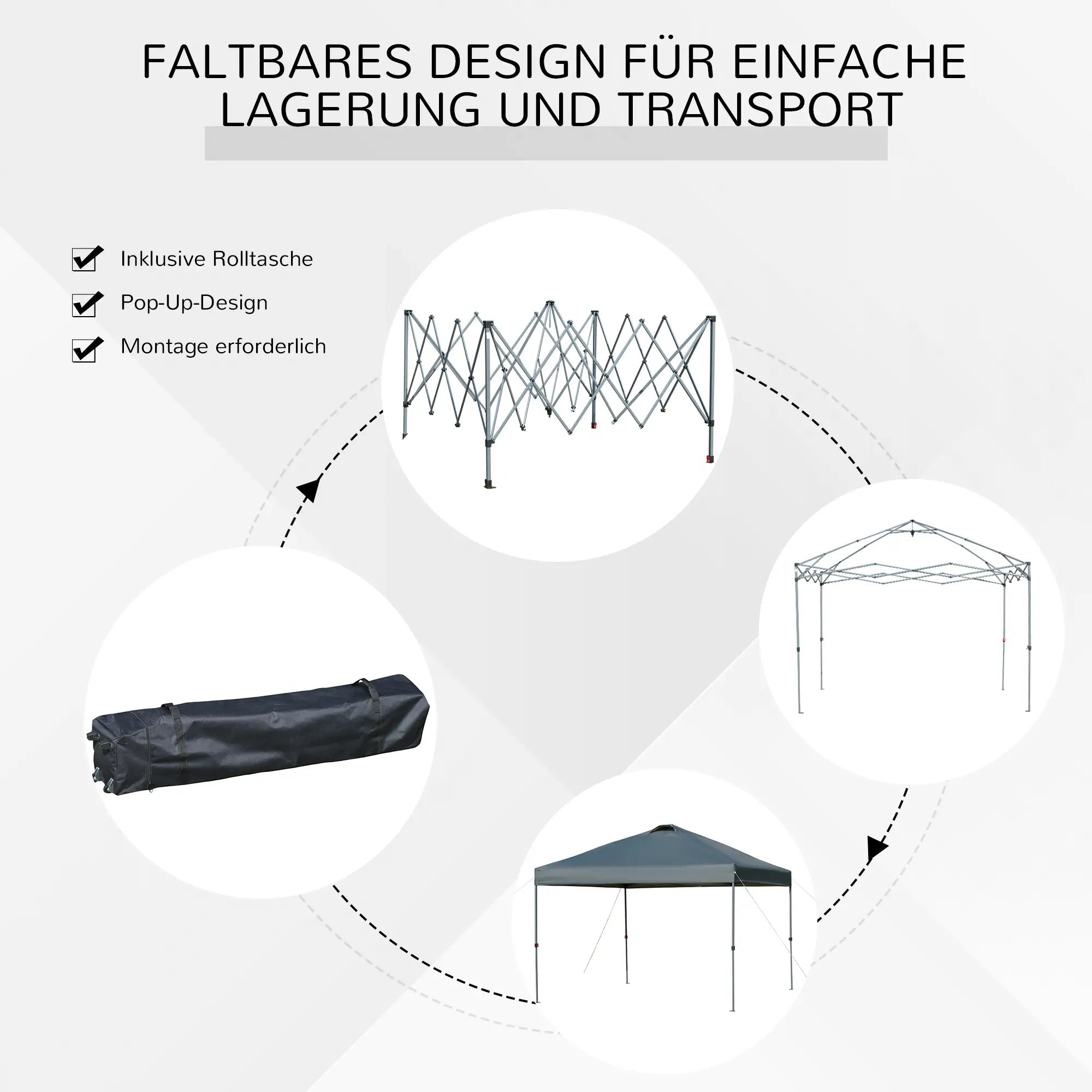 Outsunny Pavillon 3x3?m wasserdicht & faltbar