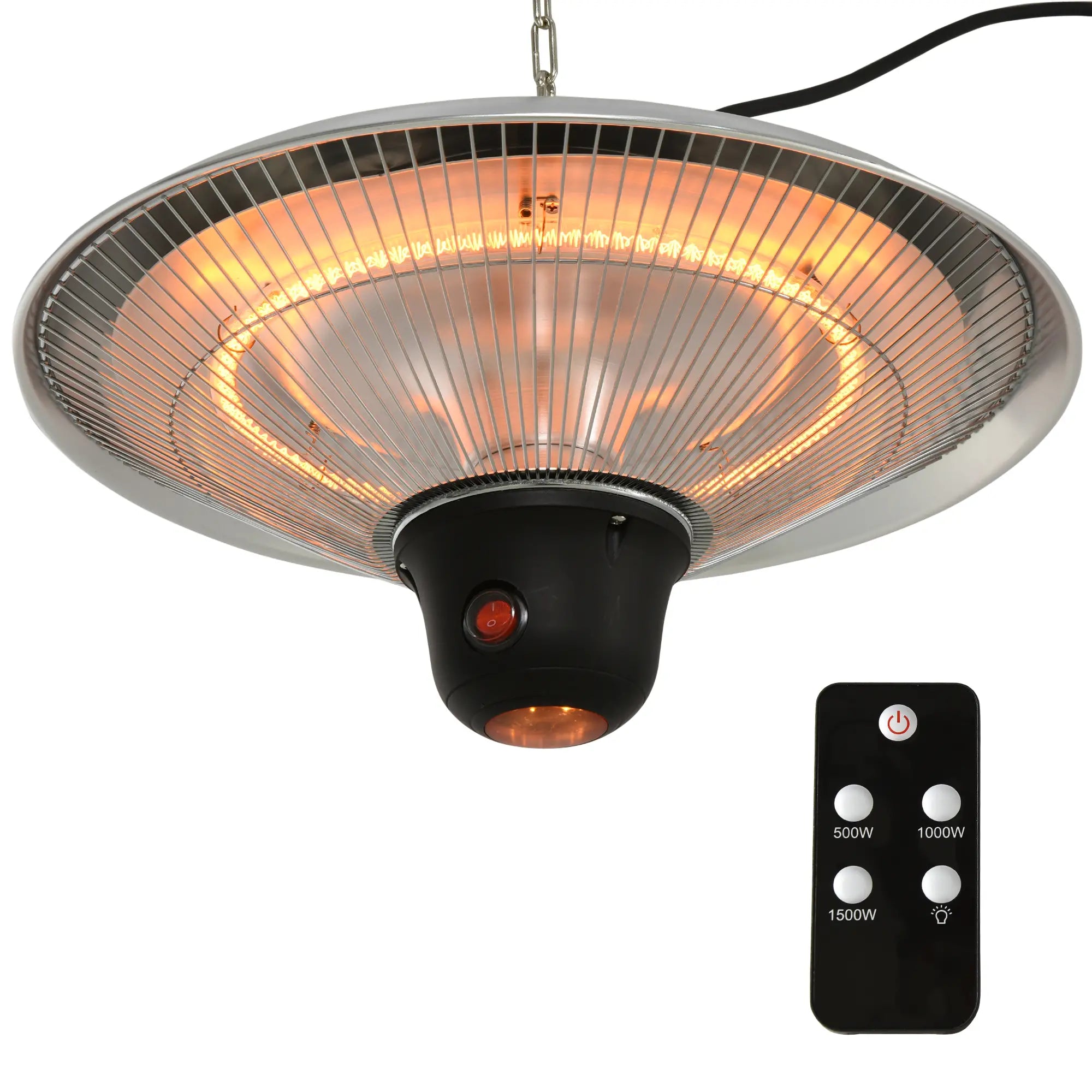 Outsunny Deckenheizstrahler 1500W mit LED & Fernbedienung