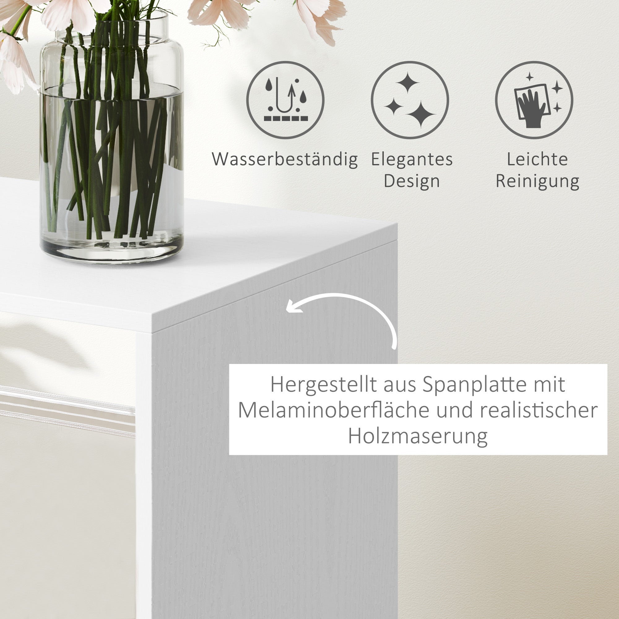 HOMCOM Kleiderschrank Garderobe,60 cm x 40 cm x 127 cm, 1 Kleiderstange, 2 Regale, Weiß