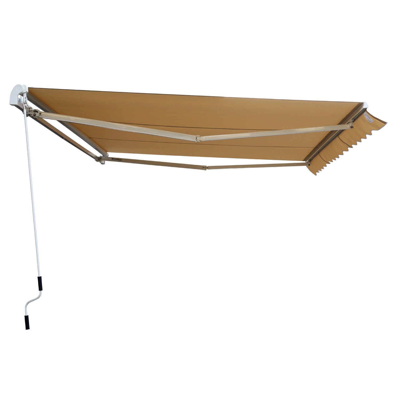 Outsunny Gelenkarmmarkise Verstellbare Klemmmarkise Terrassenmarkise 4,5 x 3m Sonnenschutz mit Kurbel, Balkonmarkise, Beige
