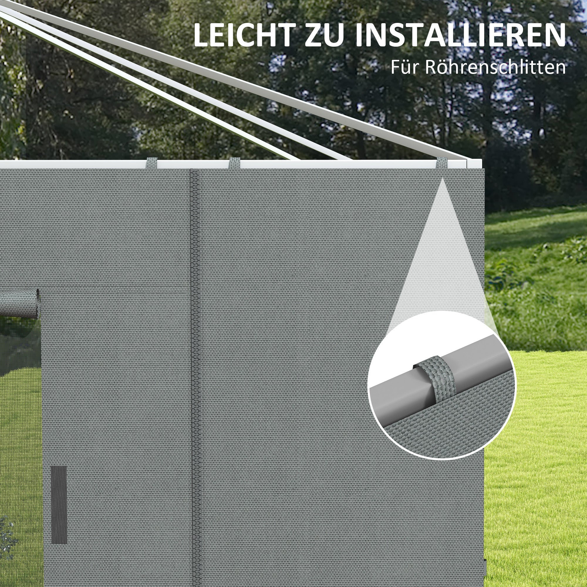 Outsunny Pavillon Seitenwand Seitenwand Partyzelt, wetterbeständig, 300 cm x 200 cm, Dunkelgrau