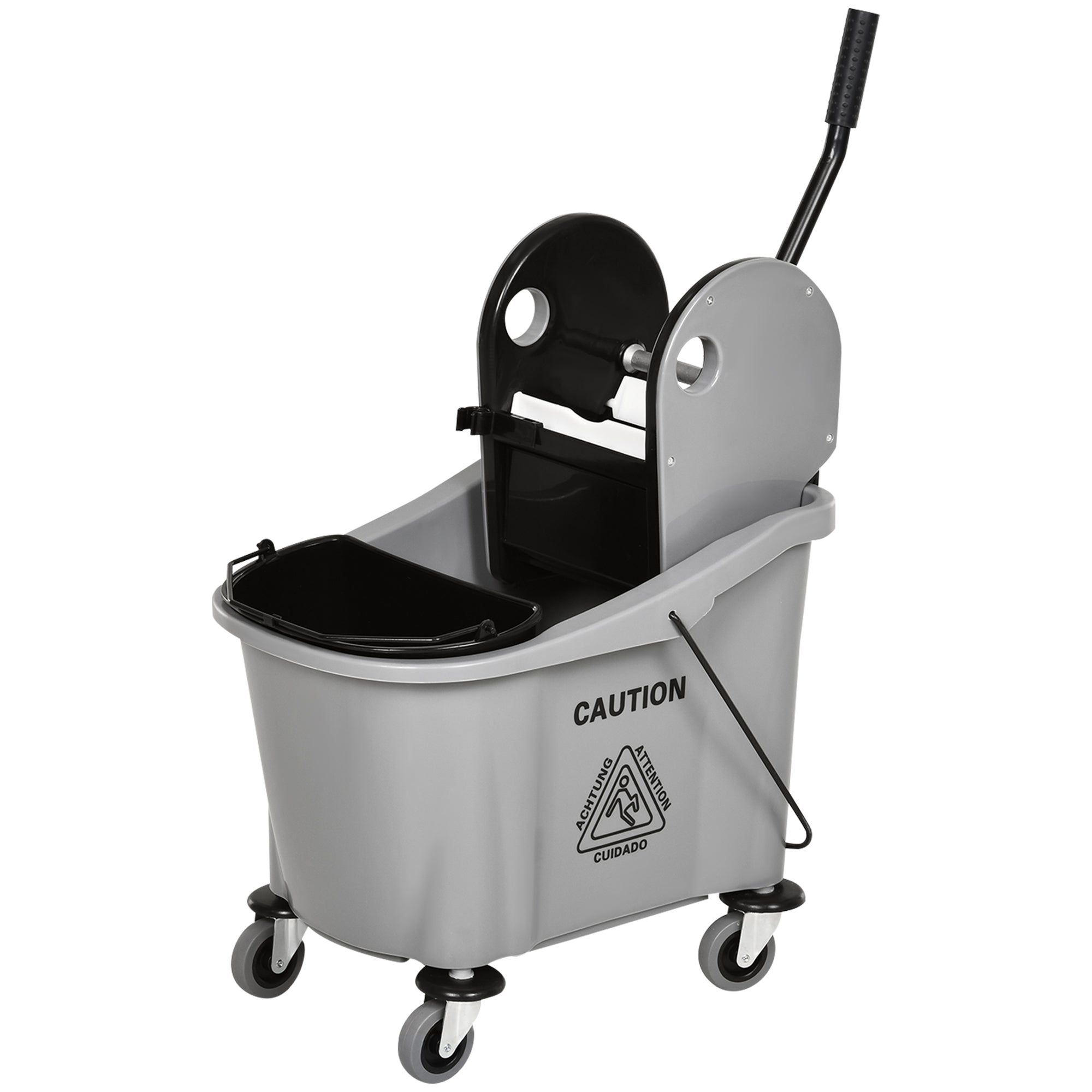 HOMCOM Reinigungswagen 36?L Grau