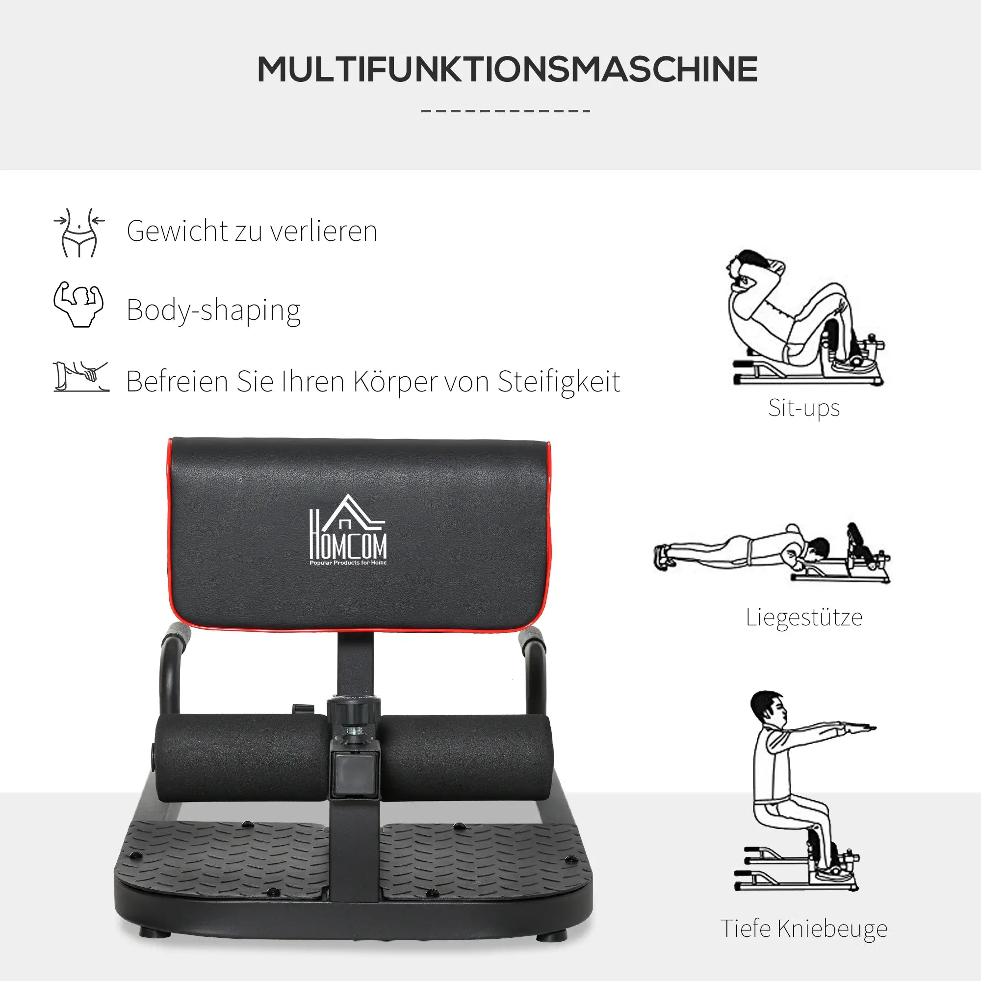 Entraîneur de squats HOMCOM Sissy 3 en 1