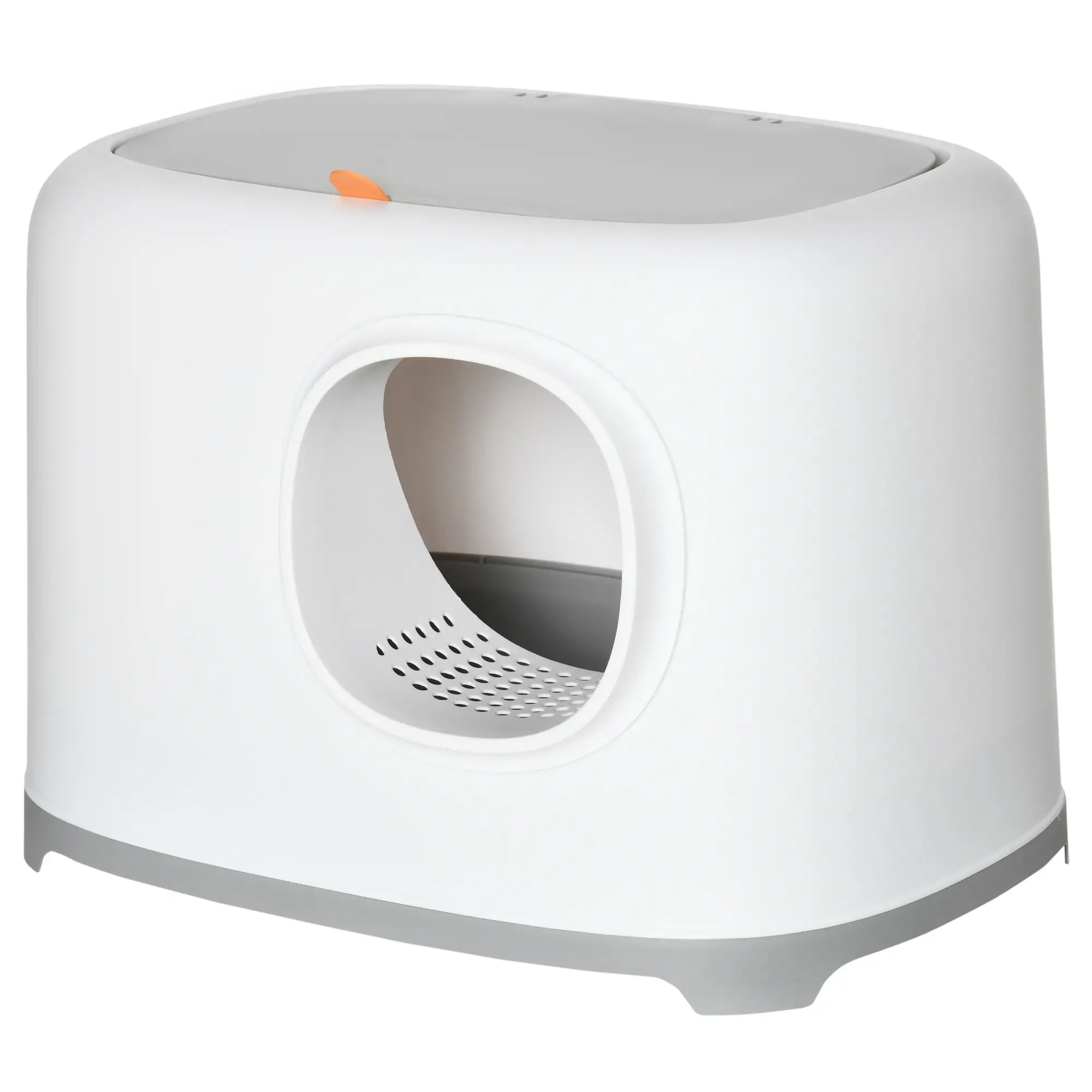 PawHut Katzenklo mit Deckel Katzentoilette mit Haube Schaufel Gitterboden XXL Katzentoilette für Katzen bis 5 kg 55 x 40 x 39 cm Weiß