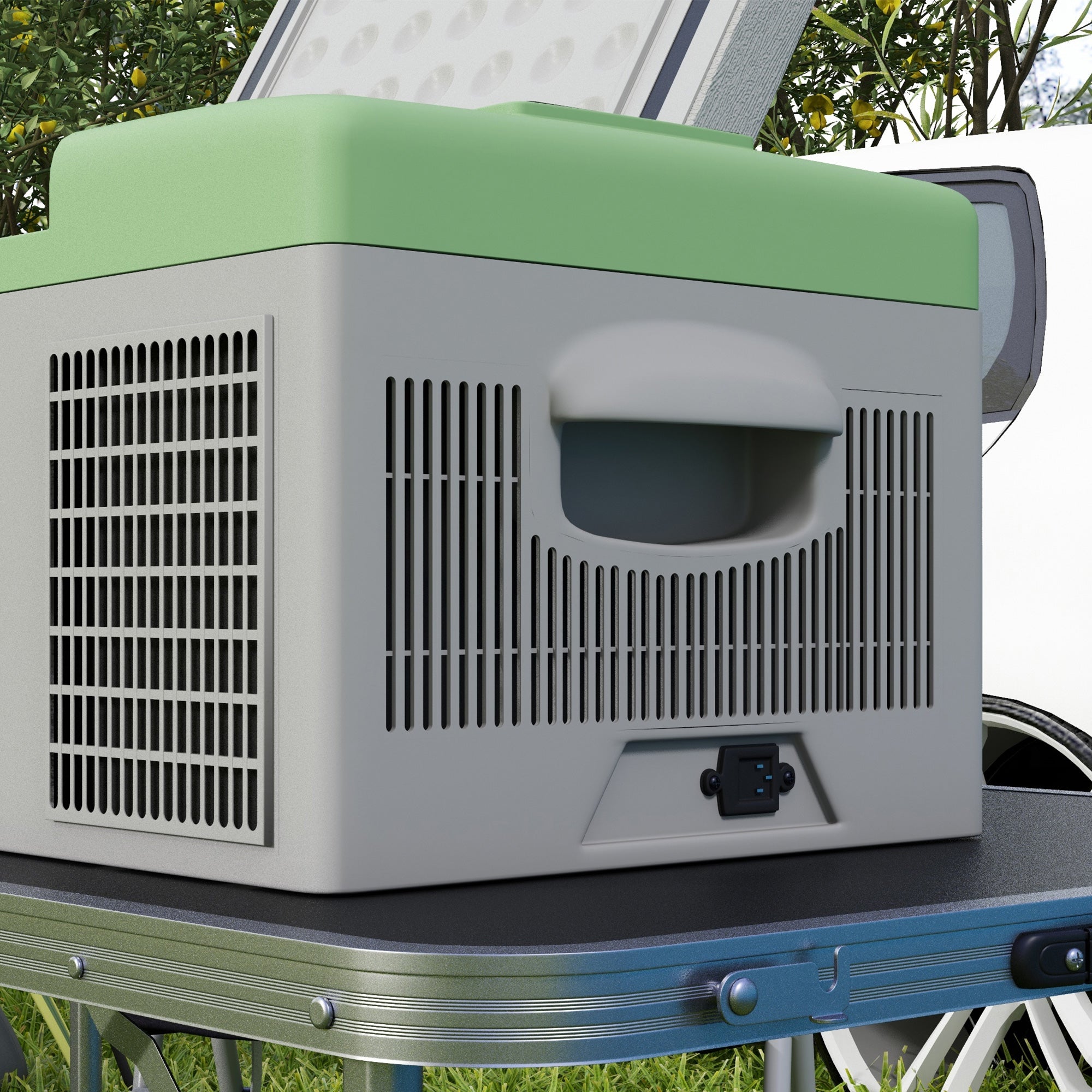 Outsunny Autokühlschrank, Kühlbox, 16L, -20? bis 10?, ECO/MAX, 60x32x26cm, Grün/Grau