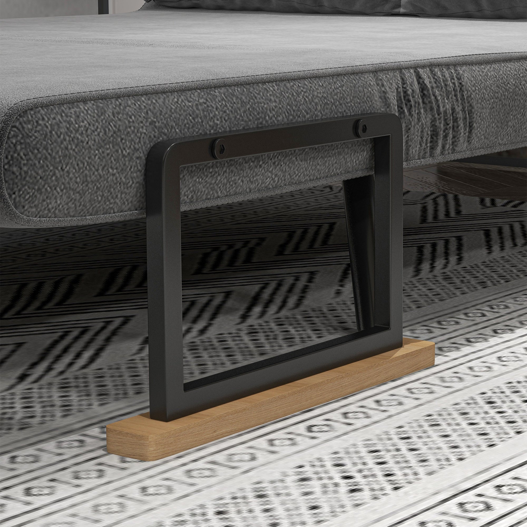 HOMCOM Schlafsofa 2er-Sofa Samtsofa, Schlaffunktion, inkl. 2 Kissen, Samtoptik, Natur + Dunkelgrau + Schwarz