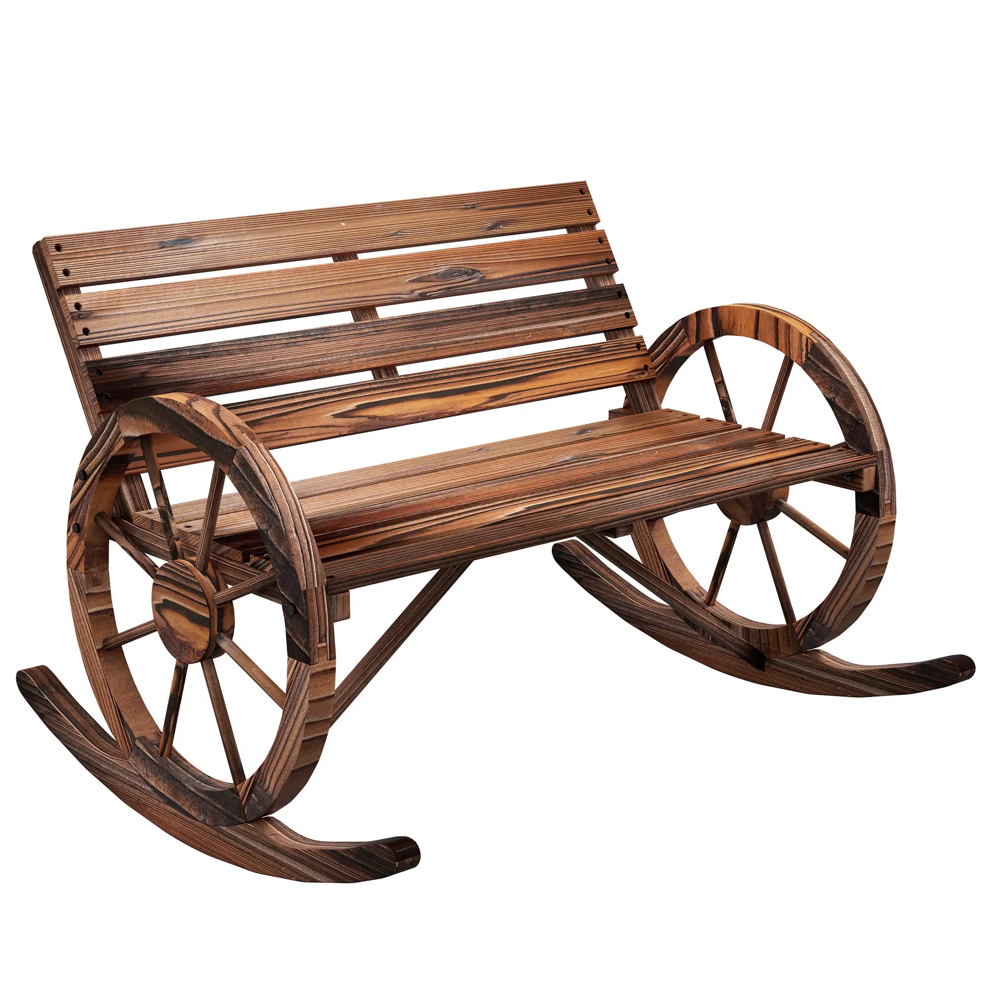 Outsunny 2-Sitzer Schaukelbank aus Holz im rustikalen Design