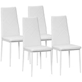 HOMCOM Esszimmerstuhl 4er-Set gepolstert hohe Rückenlehne Weiß