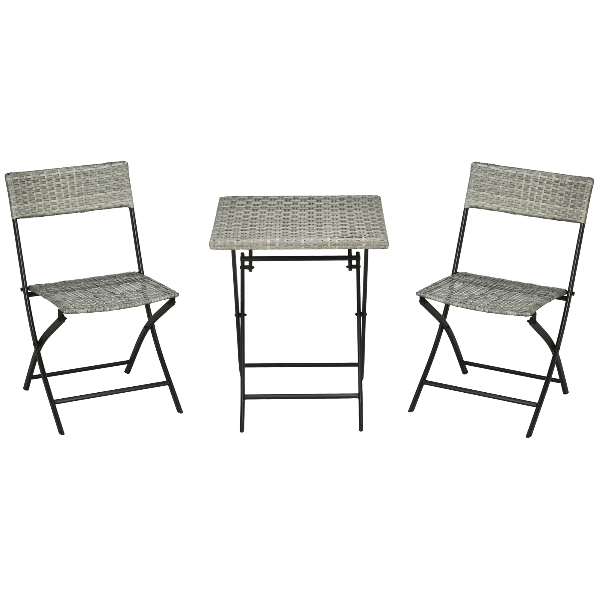 Ensemble de meubles de balcon en rotin Outsunny 3 pièces ensemble bistro