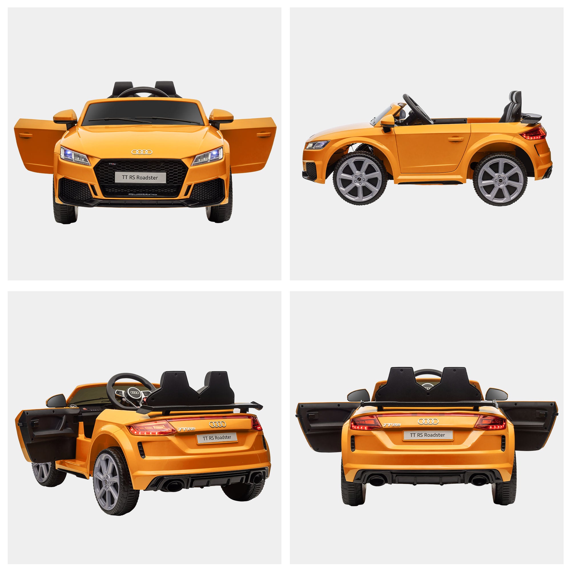 HOMCOM Kinder-Elektroauto, max. 3 km/h, mit Fernbedienung, Sicherheitsgurt, MP3-Anschluss, 3–5 Jahre, Gelb